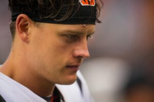 week 1 Cincinnati Bengals quarterback Joe Burrow (9) walks to the locker room after the fourth quarter of the NFL Week 1 game between the Cleveland Browns and the Cincinnati Bengals at FirstEnergy Stadium in downtown Cleveland on Sunday, Sept. 10, 2023. The Browns dealt the Bengals a 24-3 loss to begin the season.