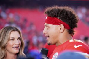 BREAKING: Patrick Mahomes Placed On Chiefs Week 9 Injury Report For Hand Before Miami Dolphins Game 2 Sep 24, 2023; Kansas City, Missouri, USA; Kansas City Chiefs quarterback Patrick Mahomes (15) talks with announcer Erin Andrews on field after the game against the Chicago Bears at GEHA Field at Arrowhead Stadium. Mandatory Credit: Denny Medley-USA TODAY Sports