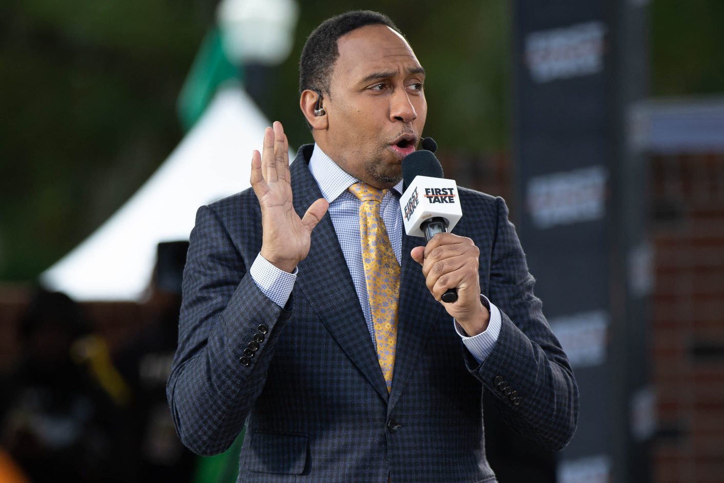 "We Used To Talk On And Off": Donald Trump's Relationship Detailed By Stephen A. Smith 2 Sports commentator Stephen A. Smith speaks during a live taping of ESPN's "First Take" at Florida A&M University's new Will Packer Performing Arts Amphitheater as part of the school's homecoming festivities Friday, Oct. 29, 2021. © Tori Lynn Schneider/Tallahassee Democrat / USA TODAY NETWORK