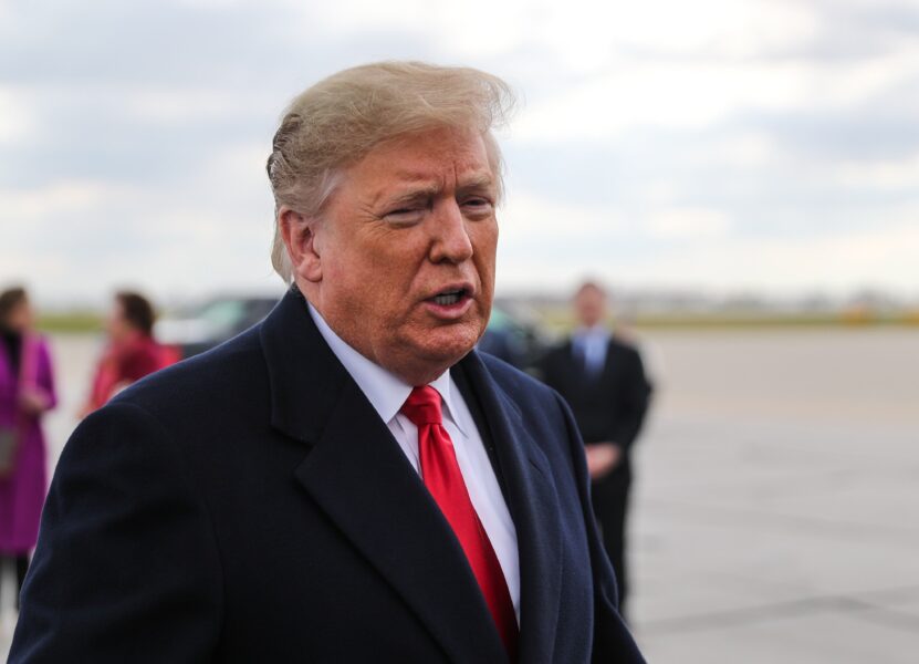 'Optional Thing': Philadelphia Eagles Owner Makes Stance On Donald Trump Visit Clear 1 U.S. President Donald Trump briefly speaks to media about the shooting at a synagogue in Pittsburgh, adding that he plans to deliver a formal statement at the start of his speech at the FFA convention in Indianapolis, at Indianapolis International Airport, Saturday, Oct. 27, 2018. © Jenna Watson