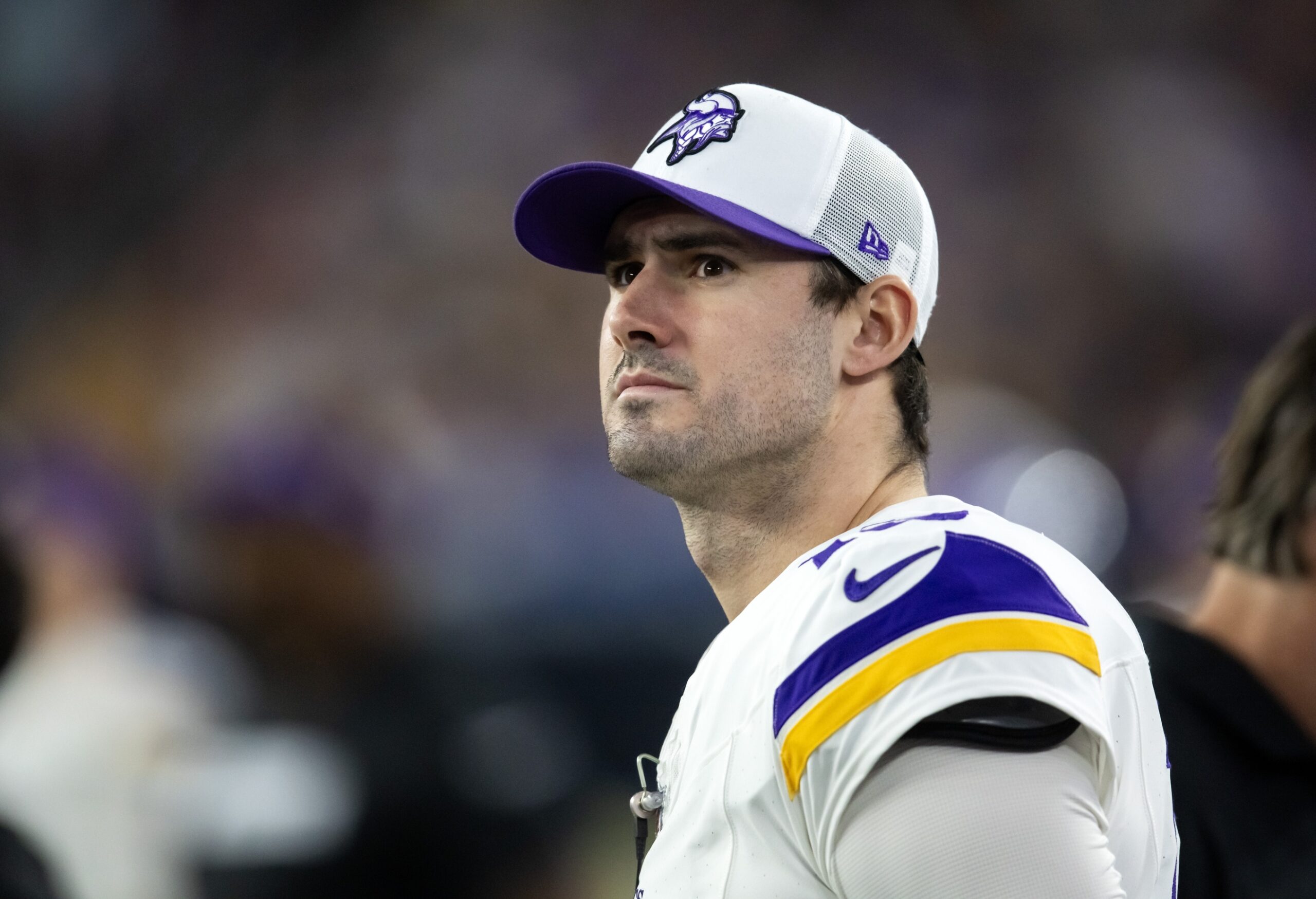 Jan 13, 2025; Glendale, AZ, USA; Minnesota Vikings quarterback Daniel Jones (13) against the Los Angeles Rams during an NFC wild card game at State Farm Stadium. Mandatory Credit: Mark J. Rebilas-Imagn Images