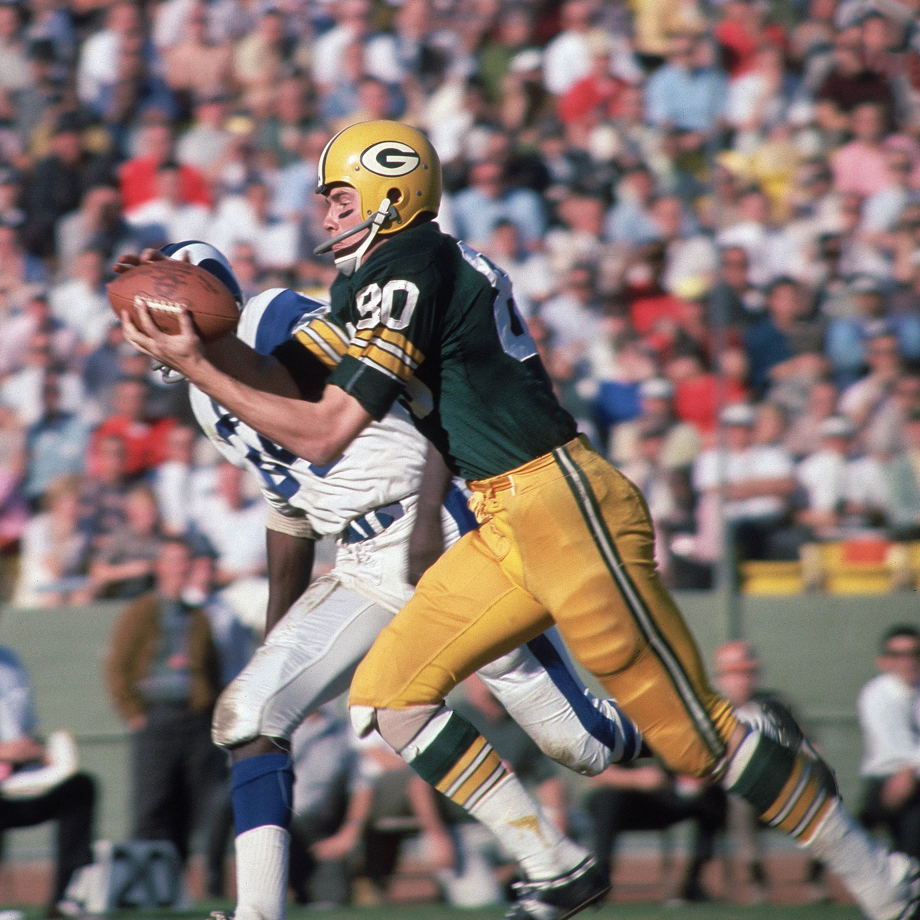 unknown date, Los Angeles, CA, USA; FILE PHOTO; Green Bay Packers receiver Bob Long (80) catches a pass against the Los Angeles Rams at Los Angeles Memorial Coliseum. Mandatory Credit: Darryl Norenberg-Imagn Images