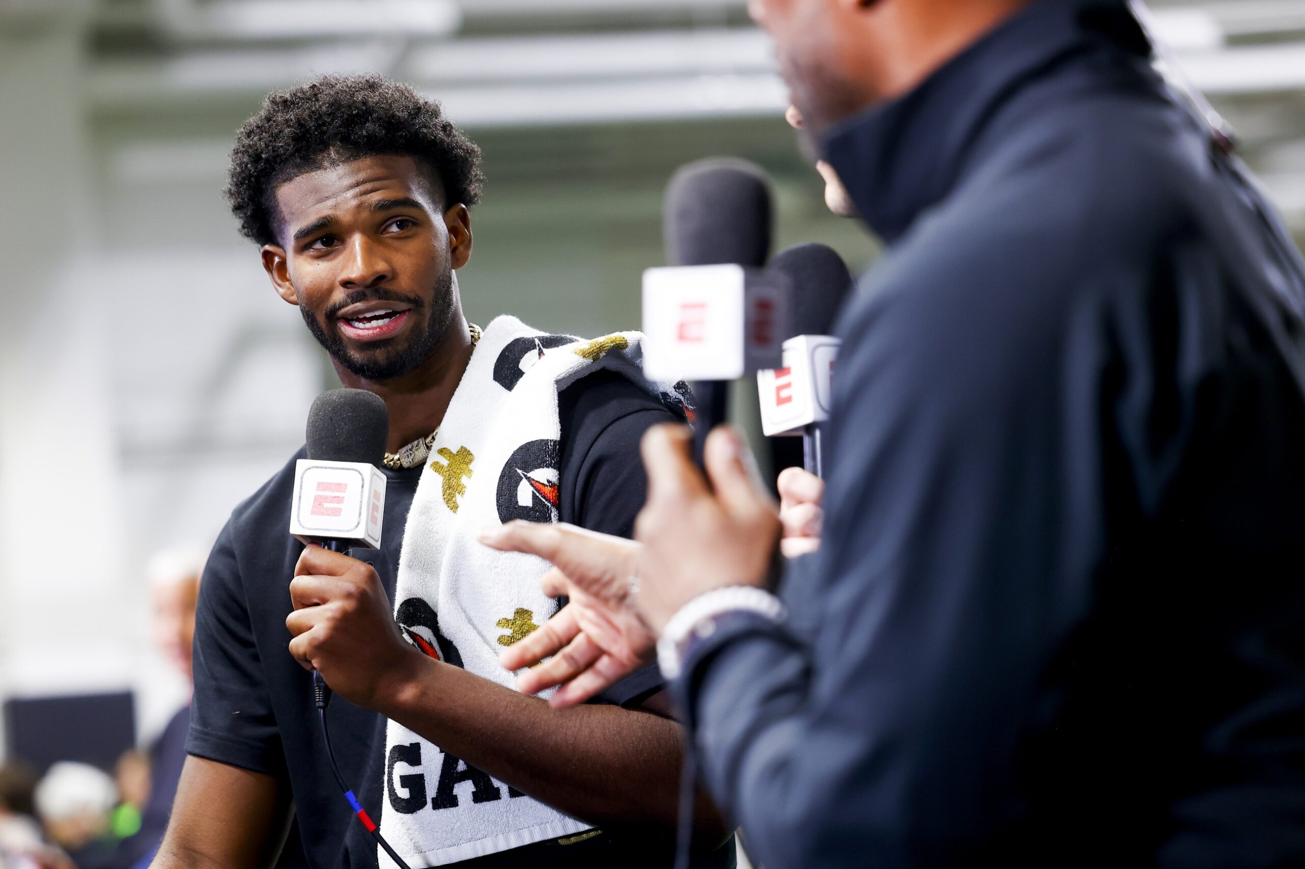 Breaking: NFL Hands Out Quarter Million Dollar Fine In Shedeur Sanders Prank Call Incident 3 Apr 4, 2025; Boulder, CO, USA; Colorado Buffaloes quarterback Shedeur Sanders (2) talks to ESPN after the University of Colorado NFL Showcase at the CU Indoor Practice Facility. Mandatory Credit: Michael Ciaglo-Imagn Images NFL