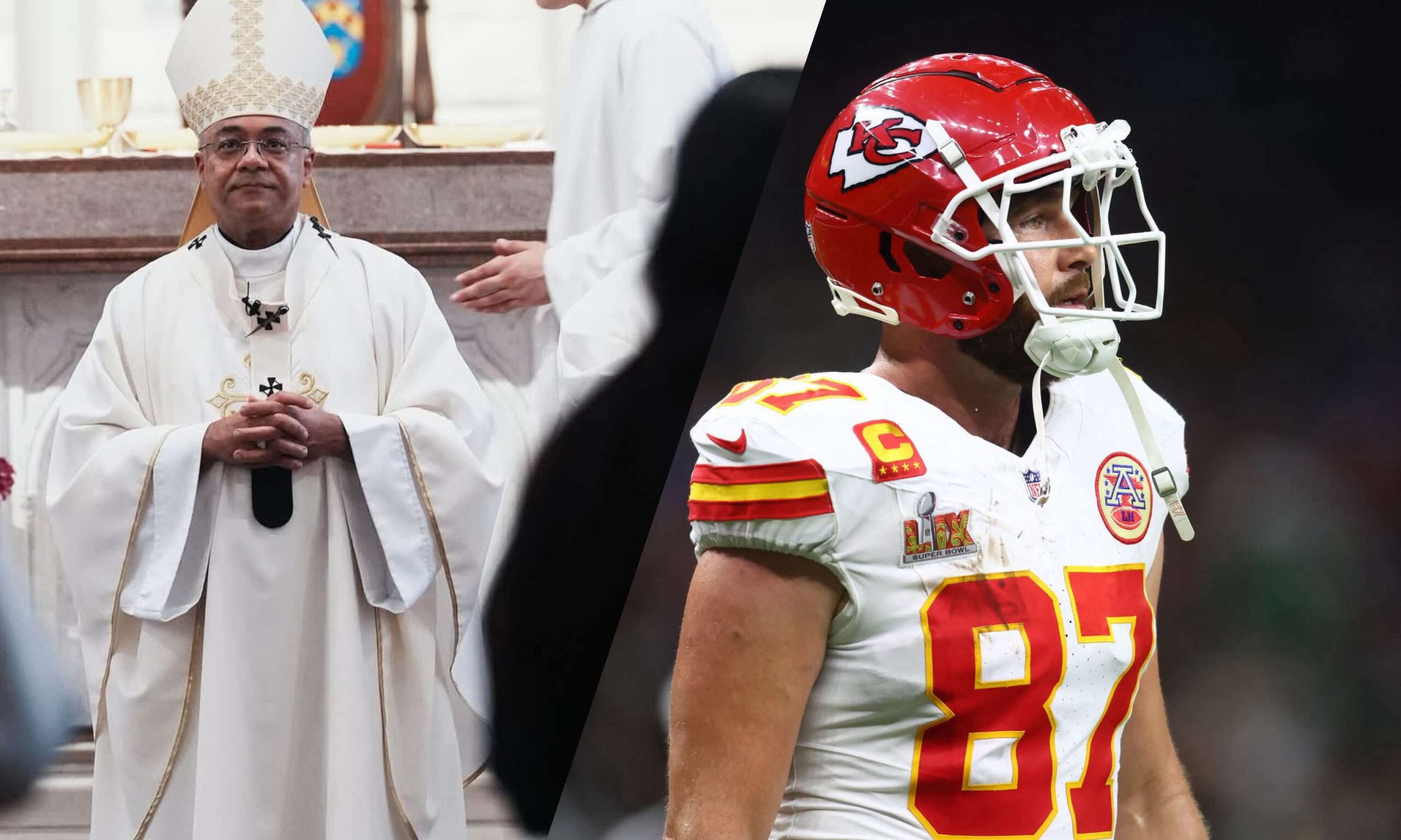 "He Said That?" Travis Kelce Facing Massive Backlash After Making Fun Of The New Pope 1 Feb 9, 2025; New Orleans, LA, USA; Kansas City Chiefs tight end Travis Kelce (87) reacts in the fourth quarter against the Philadelphia Eagles in Super Bowl LIX at Ceasars Superdome. Mandatory Credit: Mark J. Rebilas-Imagn ImagesAnd Archbishop Shelton J. Fabre, left, greeted parishioners following the Mass in Thanksgiving for the Election of Pope Leo XiV at the Cathedral of the Assumption in Louisville, Ky. on May 12, 2025.© Sam Upshaw Jr./Courier Journal / USA TODAY NETWORK via Imagn Images
