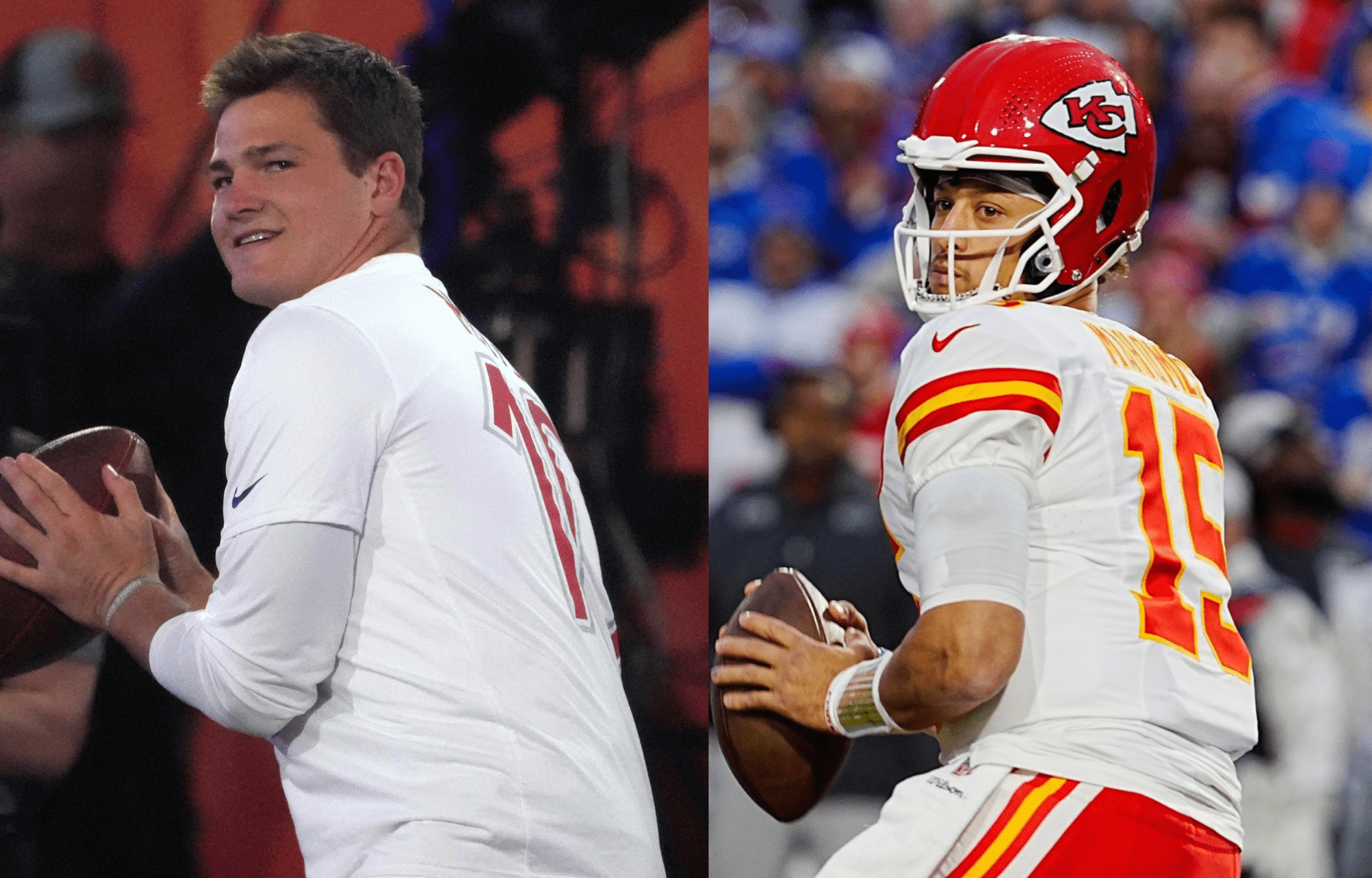 "Drake Maye Has The Ability To Do That": Patrick Mahomes' Playing Style Draws Parallel Comparisons To Drake Maye Says Drew Bledsoe 1 Patrick Mahomes' Playing Style Draws Parallel Comparisons To Drake Maye, Says Former NFL Quarterback. Photo credits: Imagn