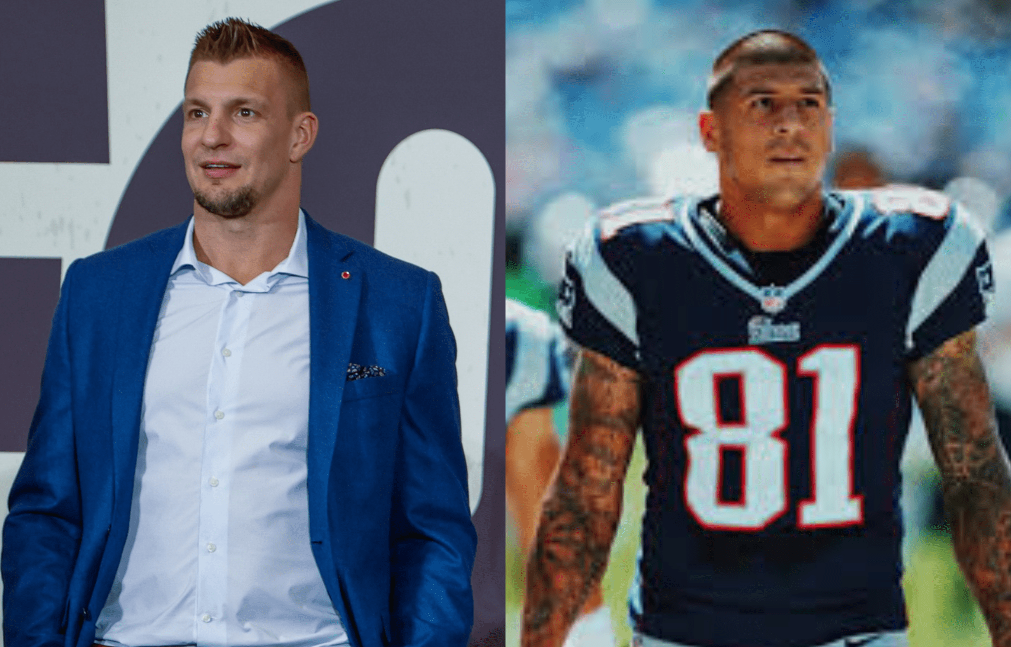 "I Encourage It": Rob Gronkowski Reveals Aaron Hernandez' NSFW Perverted Gesture During Team Meetings 1 Rob Gronkowski Reveals Aaron Hernandez' NSFW Perverted Gesture During Team Meetings. Photo credits: Imagn and Instagram