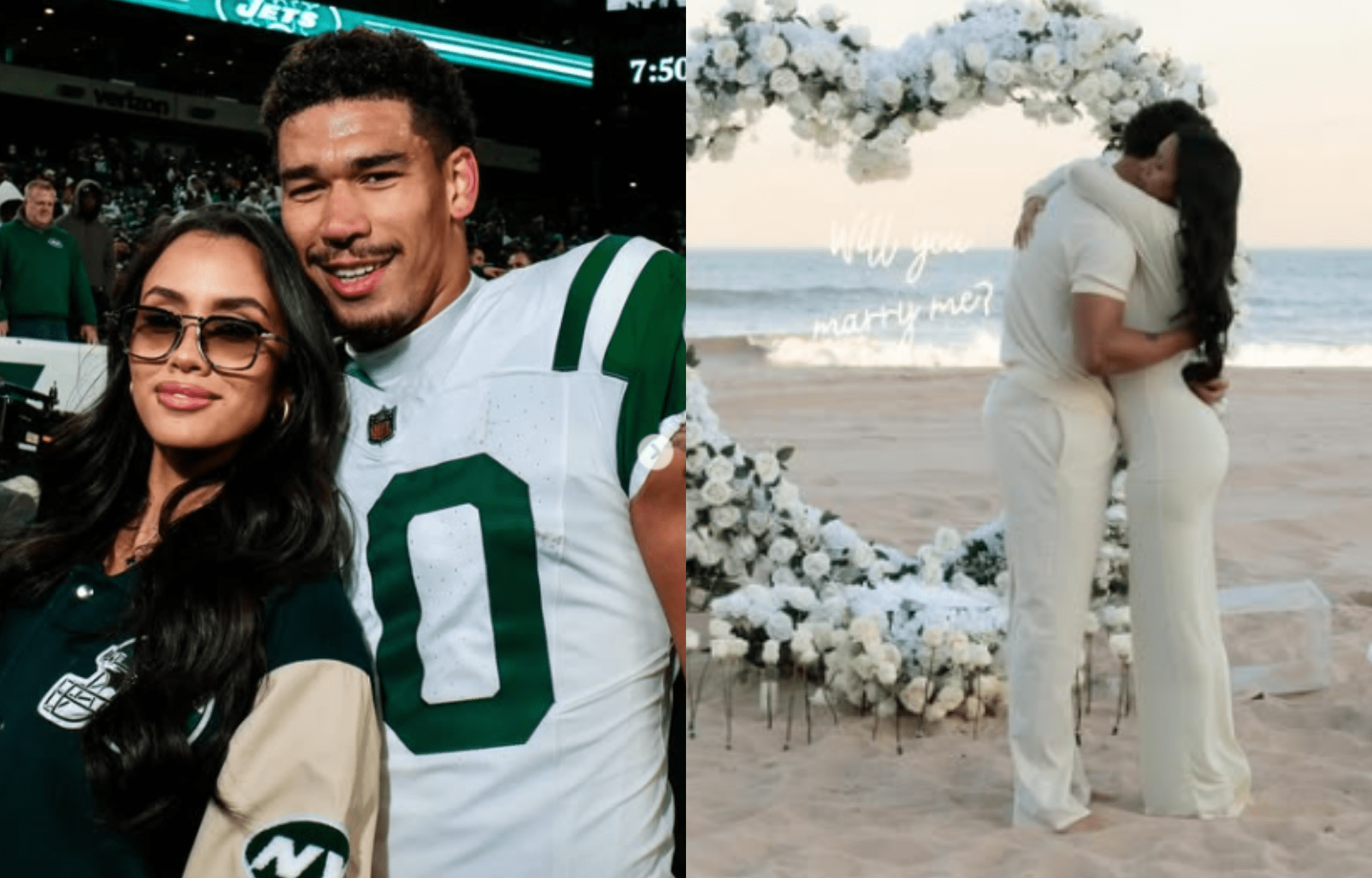 "On To The Next Chapter": Allen Lazard Gets Engaged To Former Miss Peru Camilla Escriben Through Seaside Surprise Proposal 1 Allen Lazard Gets Enchaged To Former Miss Peru Camilla Escriben Through Seaside Surprise Proposal. Photo credits: Instagram
