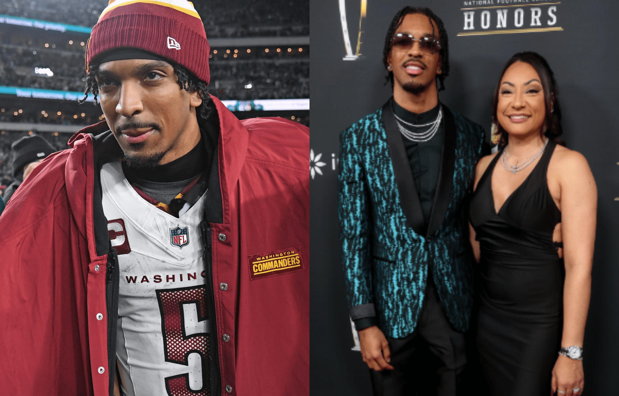 "Happy G Day To The GOAT Herself": Jayden Daniels Honors Mom In Touching Birthday Tribute 1 Washing Commanders quarterback Jayden Daniels with mom Regina Jackson. Photo credits: Instagram and Imagn