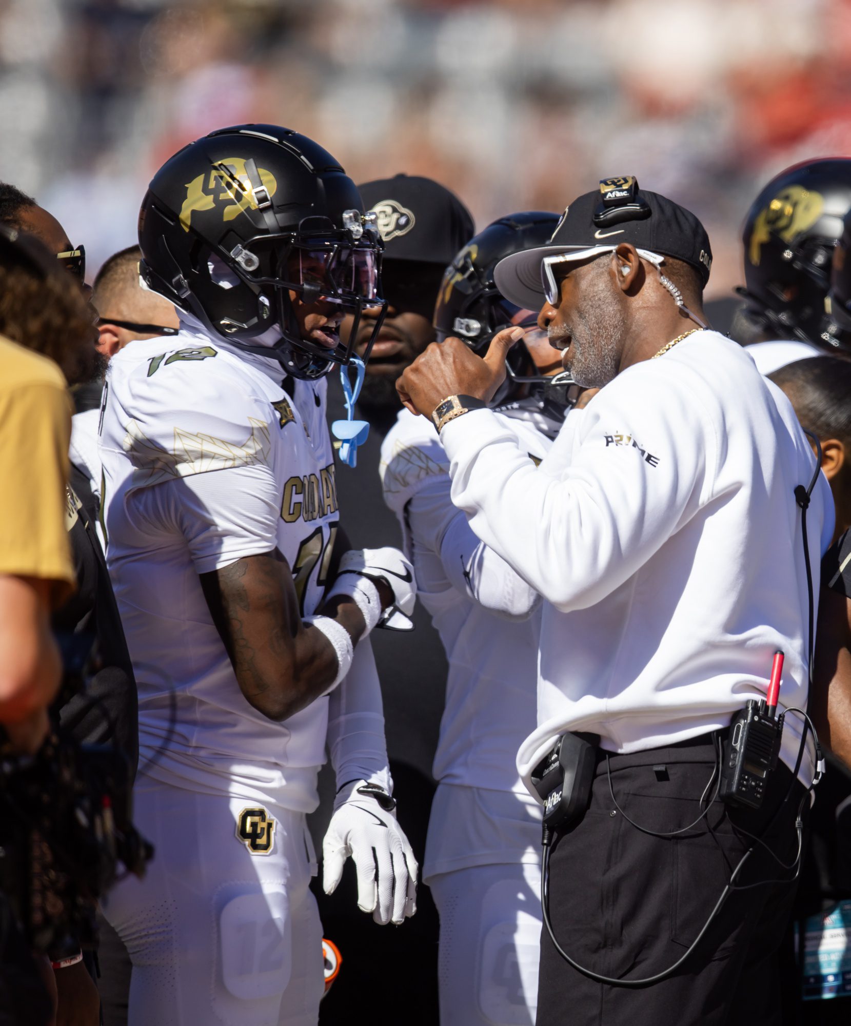 Deion Sanders Takes Direct Shot At Travis Hunter's Fiancée Right Before Wedding 1 Oct 19, 2024; Tucson, Arizona, USA; Colorado Buffalos wide receiver Travis Hunter (12) with head coach Deion Sanders against the Arizona Wildcats at Arizona Stadium. Mandatory Credit: Mark J. Rebilas-Imagn Images