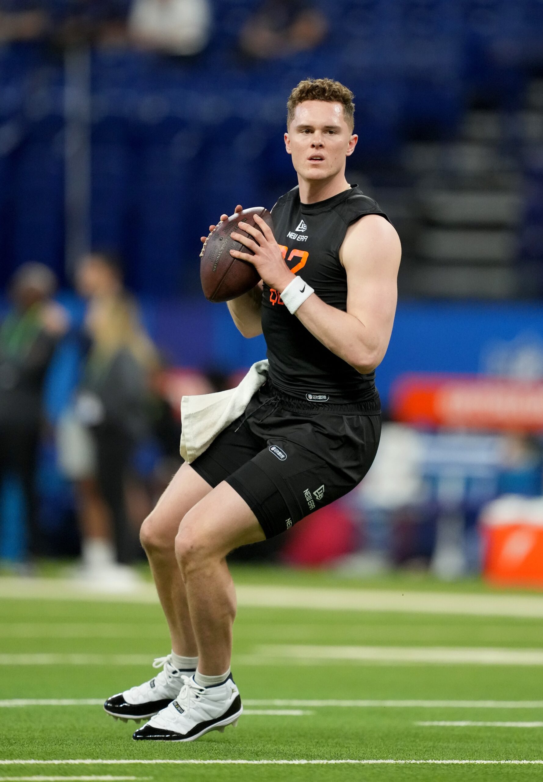 Breaking: Jets Add 50-Touchdown Quarterback Ahead Of 2025 Season 2 Mar 1, 2025; Indianapolis, IN, USA; Missouri quarterback Brady Cook (QB02) during the 2025 NFL Combine at Lucas Oil Stadium. Mandatory Credit: Kirby Lee-Imagn Images