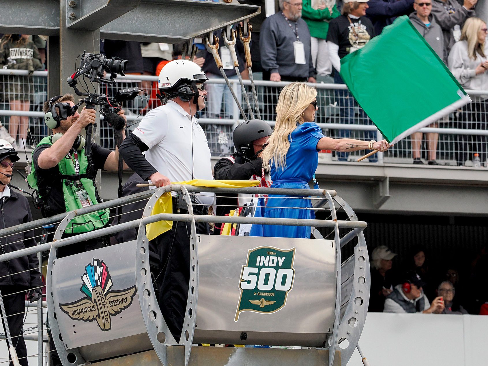 Indianapolis Colts: NBA Team Pays Tribute to Jim Irsay Before Playoff Game 1 Casey Foyt, the daughter of late Indianapolis Colts owner Jim Irsay, waves the green flag