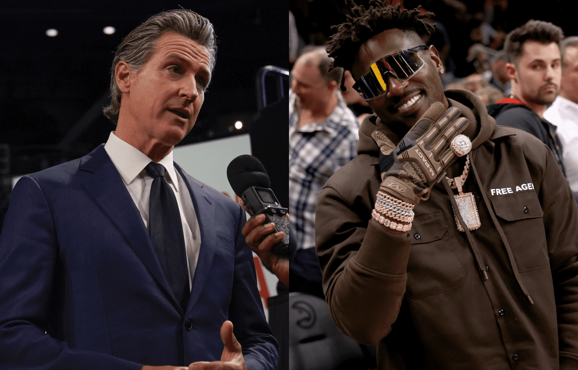 "I Had Sex With Your Wife": Gavin Newsom Gets Wild Comment From Antonio Brown After Threatening To Sue Donald Trump 1 Gavin Newsome’s Lawsuit Tweet Gets Antonio Brown’s Distasteful Reaction. Photo credits: Imagn