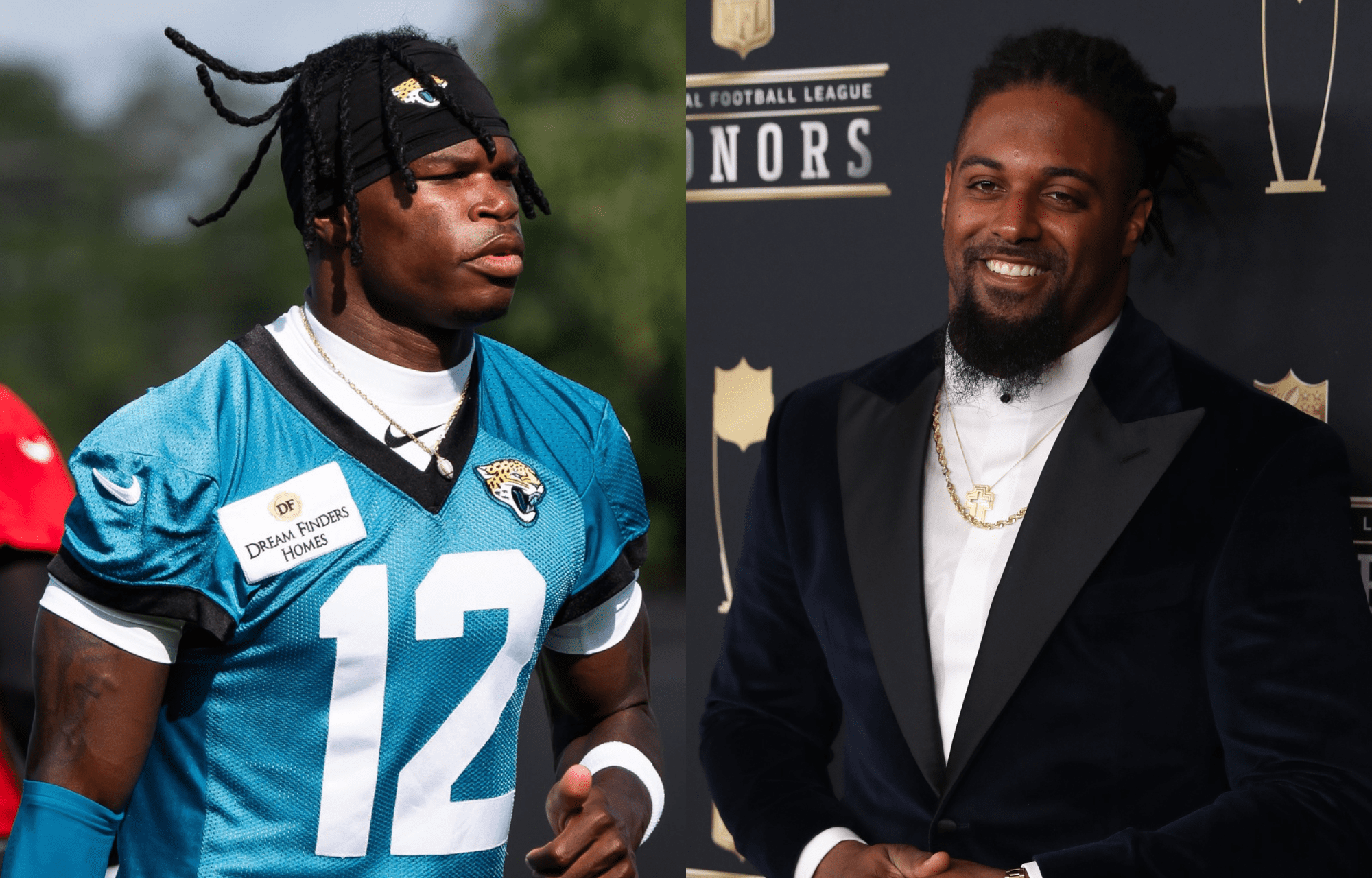 Travis Hunter Gets Polarizing Impression From Cam Jordan Acknowledging His 'Generational Talent But Doubts Long-Term Role 1 Travis Hunter (left) Gets Polarizing Impression From Cam Jordan (right). Photo credits: Imagn