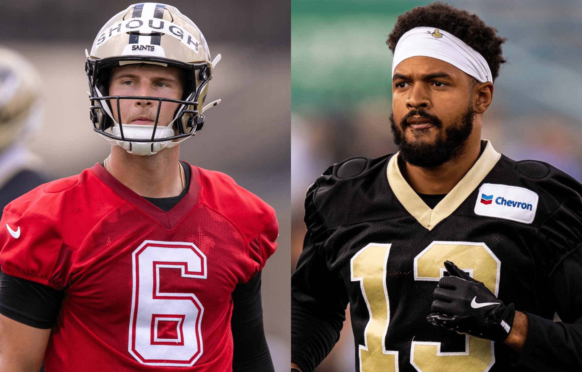 "That's Why You Are Not On The Team Anymore": Tyler Shough Gives Playful Jab On Why Equanimeous St. Brown Got Cut By The Saints 1 Tyler Shough (left) Trolls Equanimeous St. Brown (right) For Being Unsigned By Saints. Credits: Imagn