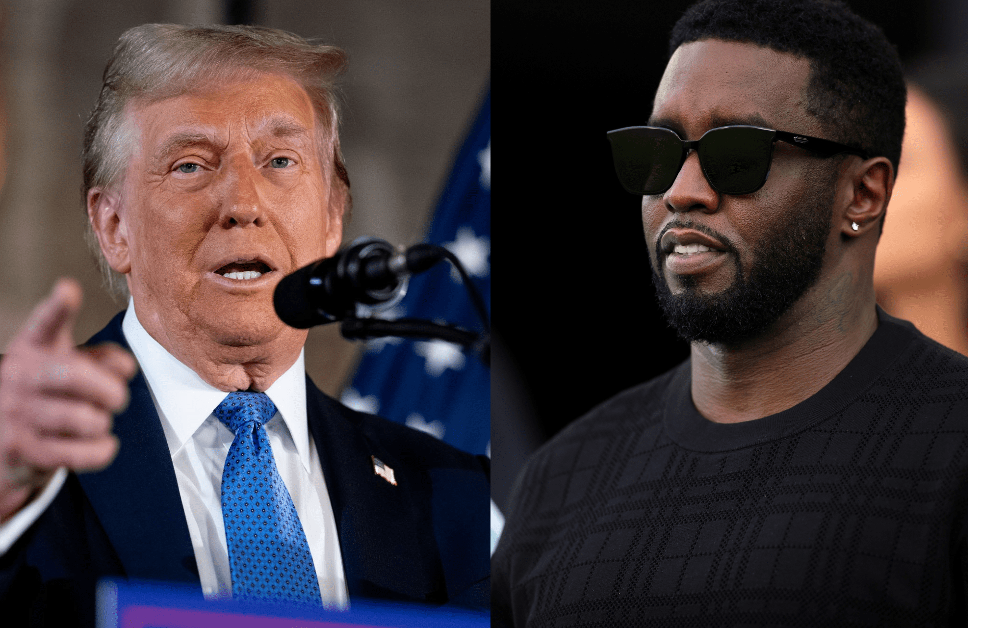 "It Shouldn't Be Predicated On 'He Was Very Nice To Me'": Donald Trump On Possible Pardoning Diddy After 50 Cent Rant Gets Honest Take From Stephen A. Smith 1 US President Donald Trump and Sean “Diddy” Combs. Photo credits: Imagn