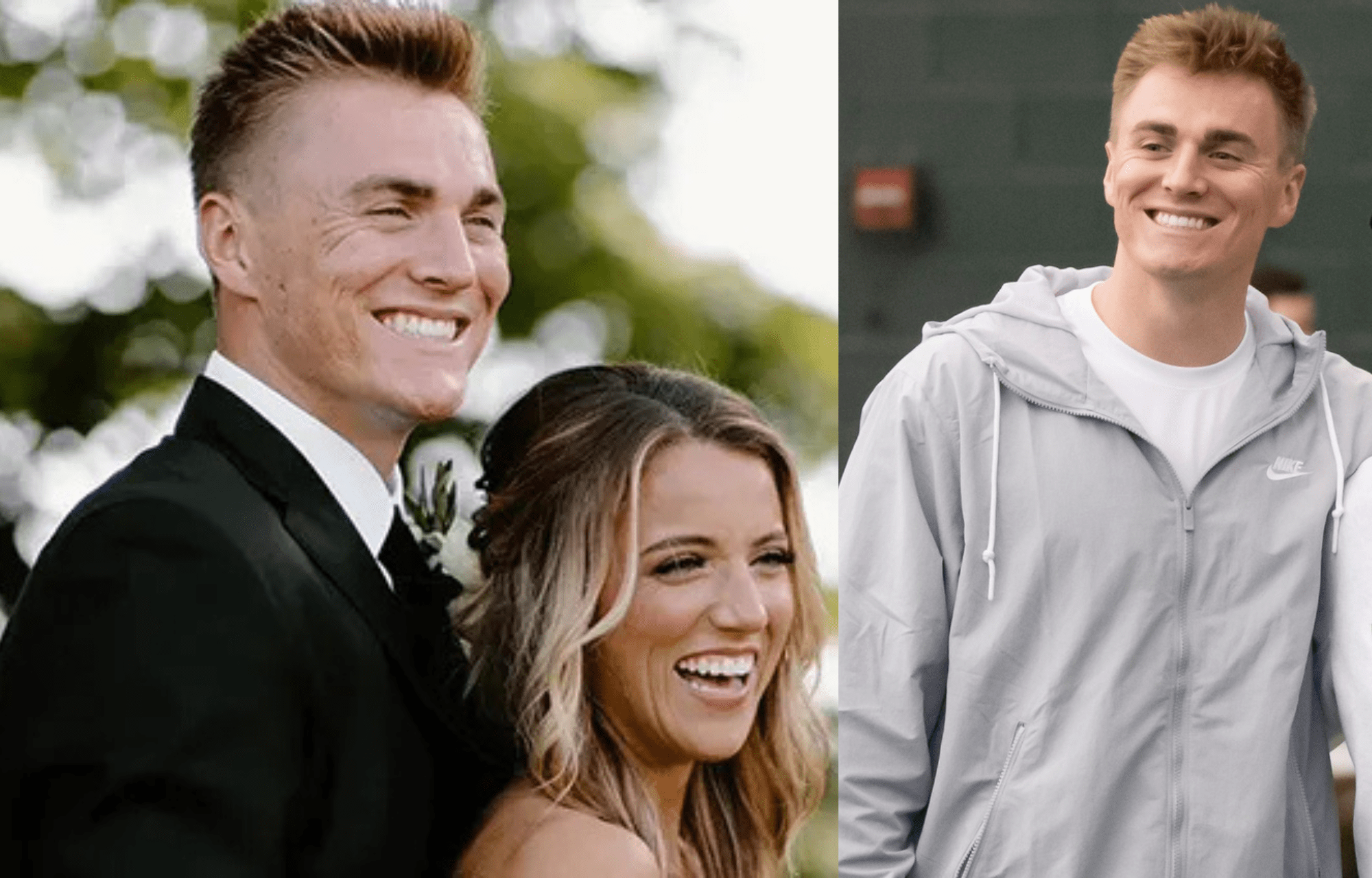 Bo Nix with wife Izzy Nix. Photo credits: Instagram and Imagn