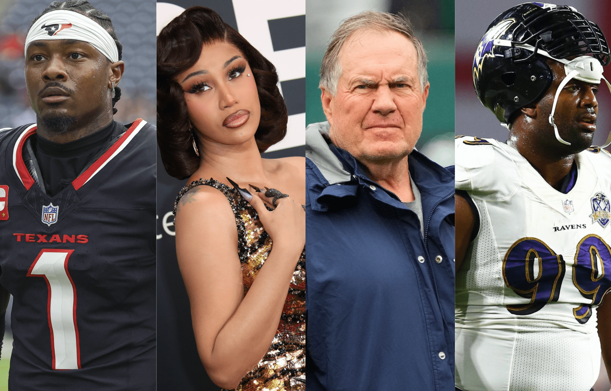 "Is The Juice Worth The Squeeze?": Stefon Diggs, Cardi B Off-Field Drama Seen As Threat To Bill Belichick's Patriots Legacy By Chris Canty 1 Stefon Diggs, Cardi B, Bill Belichick, and Chris Canty. Photo credits: Imagn