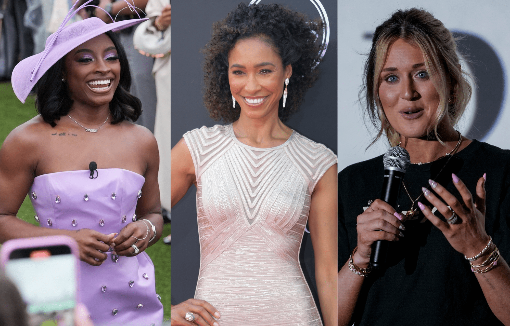 "Use That Huge Platform Of Yours": Simone Biles Slammed By Sage Steele After Debating Riley Gaines About Trans Gender Athletes 1 From left: Simone Biles, Sage Steele, and Riley Gaines. Photo credits: Imagn