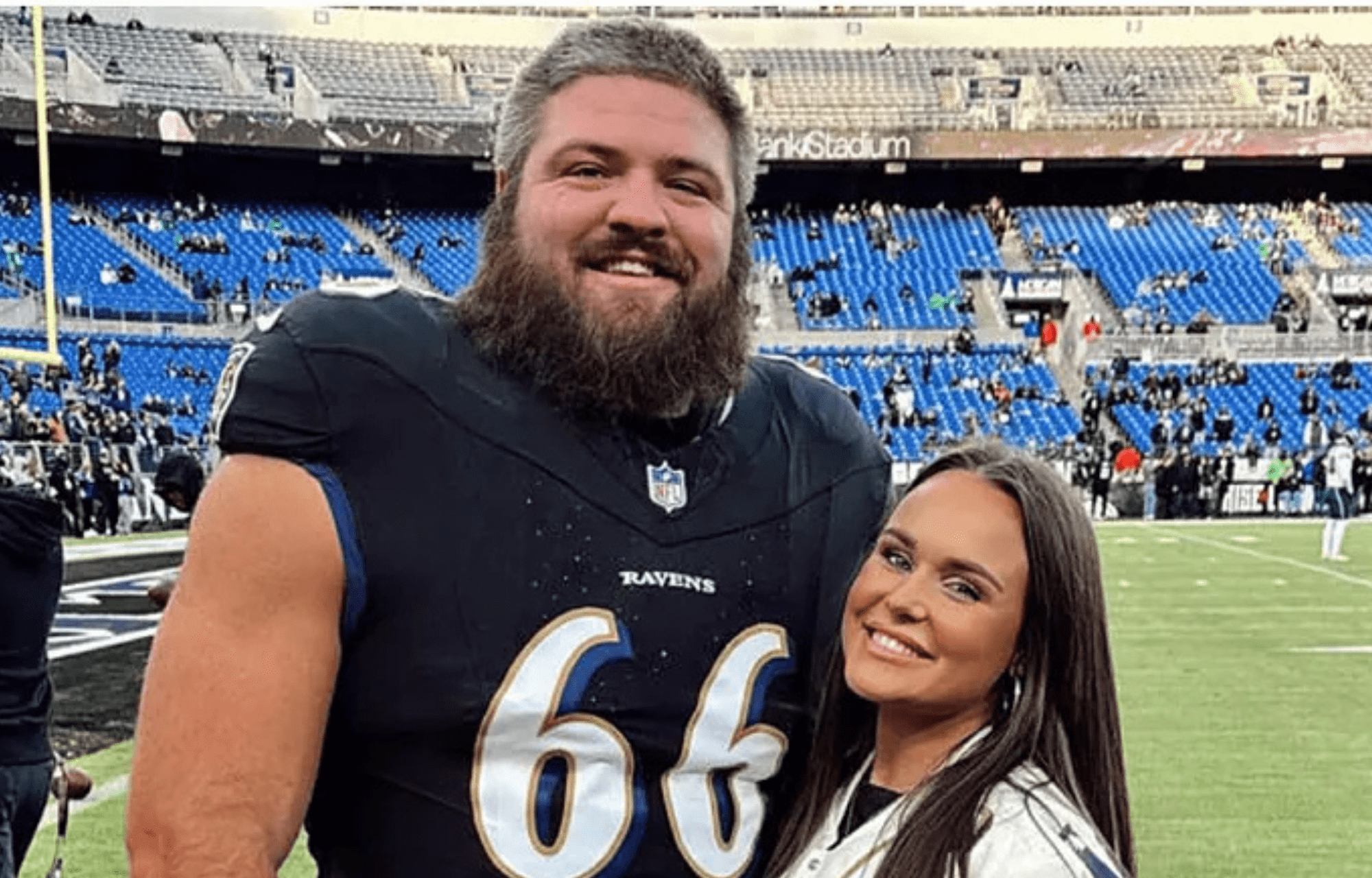 REPORT: Ben Cleveland's Wife Explodes Over Cheating Claims In Ugly Divorce 1 Ben Cleveland, Baltimore Ravens guard and estranged wife, Kaitlyn. Photo credits: Instagram