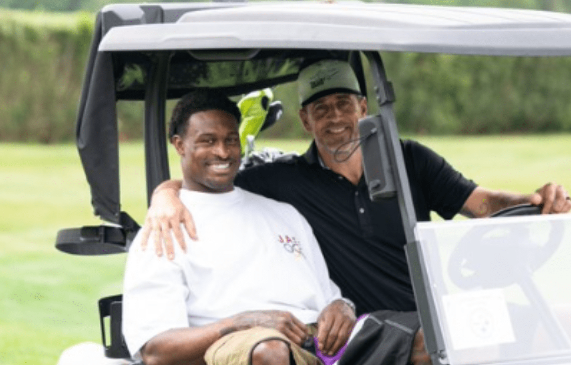 LOOK: Aaron Rodgers, DK Metcalf Makes Appearance At Cam Heyward's Golf Event After Massive Pairing 1 Aaron Rodgers and DK Metcalf showed up at Heyward's annual "Irons for Impact" fundraiser. Photo credits: X, formerly Twitter.
