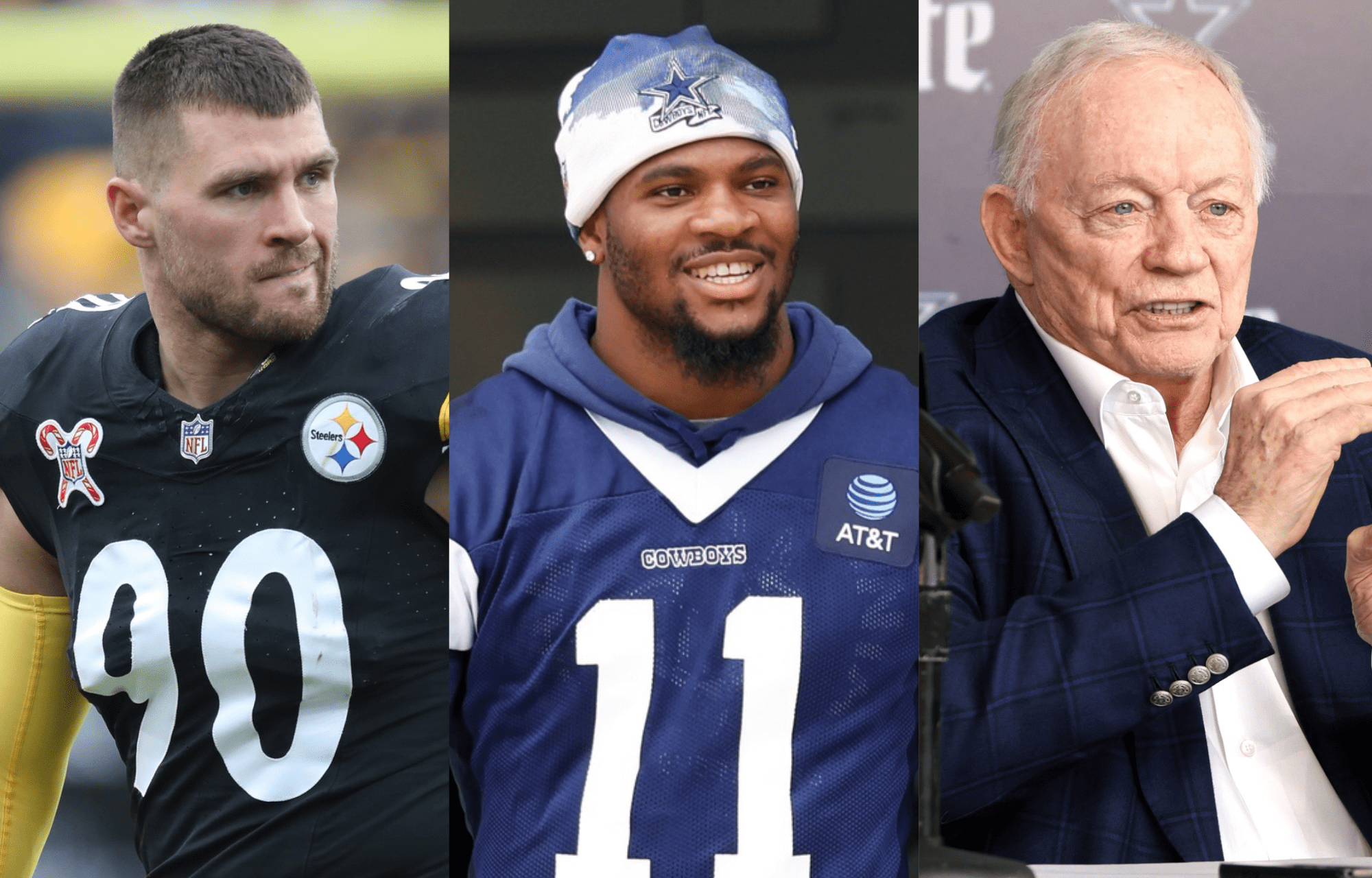 "His Deal Is Going Up": T.J. Watt Deal May Eclipse Micah Parsons' Asking Price To Cowboys GM Jerry Jones 1 T.J. Watt (left), Micah Parsons (center), Jerry Jones (right). Photo credits: Imagn