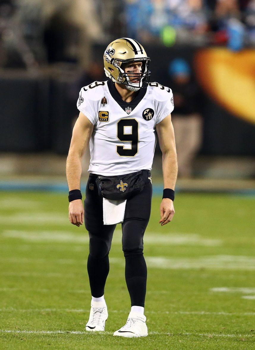 Drew Brees' Health Condition Takes Turn For The Worse, Fans Devastated (Report) 1 Dec 17, 2018; Charlotte, NC, USA; New Orleans Saints quarterback Drew Brees (9) lines up at wide receiver in the second quarter against the Carolina Panthers at Bank of America Stadium. Mandatory Credit: Jeremy Brevard-Imagn Images