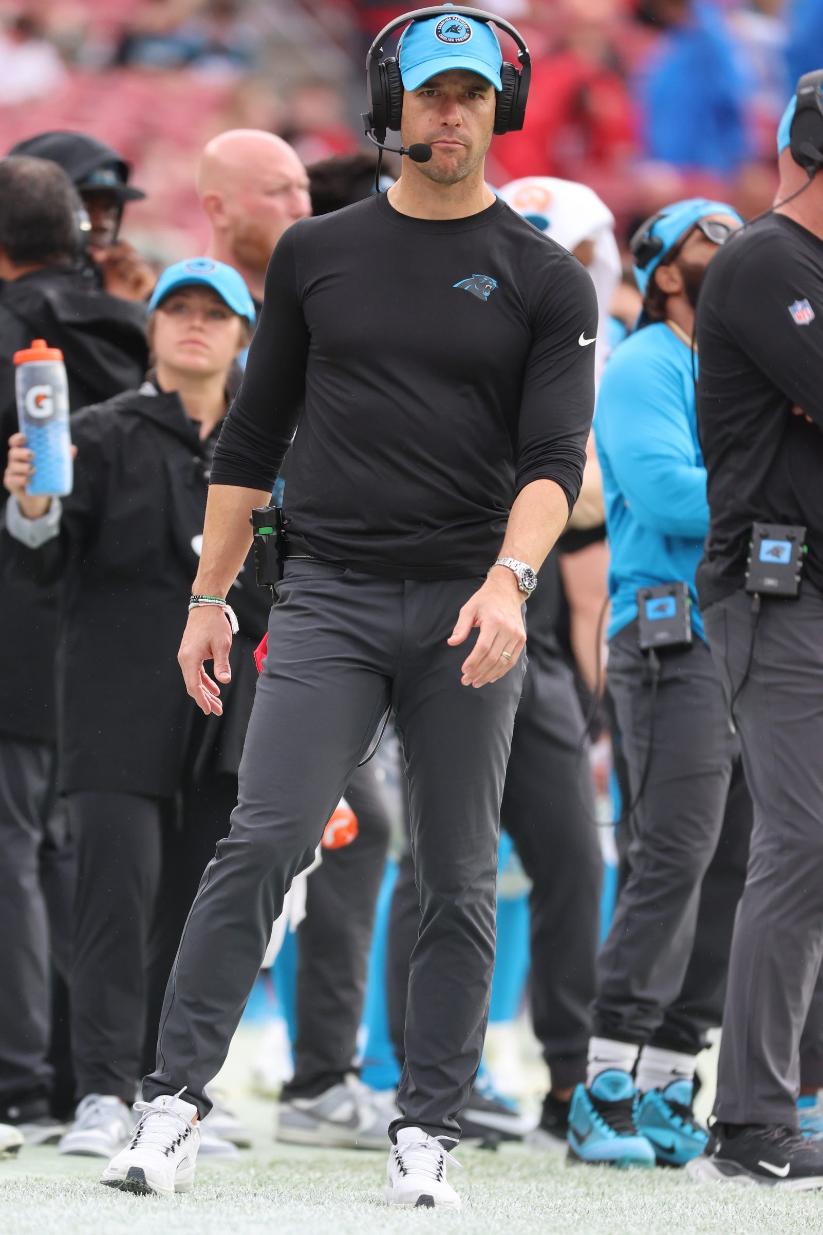 Leaked Video Of Near Blockbuster Trade During 2025 NFL Draft Goes Viral With Thousands Of Reactions (Watch) 3 Dec 29, 2024; Tampa, Florida, USA; Carolina Panthers head coach Dave Canales against the Tampa Bay Buccaneers during the second half at Raymond James Stadium. Mandatory Credit: Kim Klement Neitzel-Imagn Images