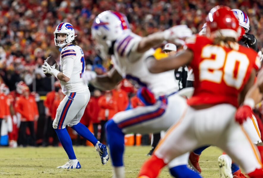 Expert: Bills need elite WR to unlock Josh Allen’s Super Bowl run 3 Jan 26, 2025; Kansas City, MO, USA; Buffalo Bills quarterback Josh Allen (17) against the Kansas City Chiefs during the AFC Championship game at GEHA Field at Arrowhead Stadium. Mandatory Credit: Mark J. Rebilas-Imagn Images