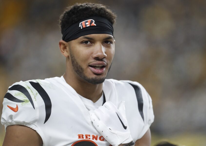 Tyler Boyd eyes Steelers, Pittsburgh homecoming 2 Dec 23, 2023; Pittsburgh, Pennsylvania, USA; Cincinnati Bengals wide receiver Tyler Boyd (83) looks on from the bench against the Pittsburgh Steelers during the fourth quarter at Acrisure Stadium. Pittsburgh won 34-11. Mandatory Credit: Charles LeClaire-Imagn Images