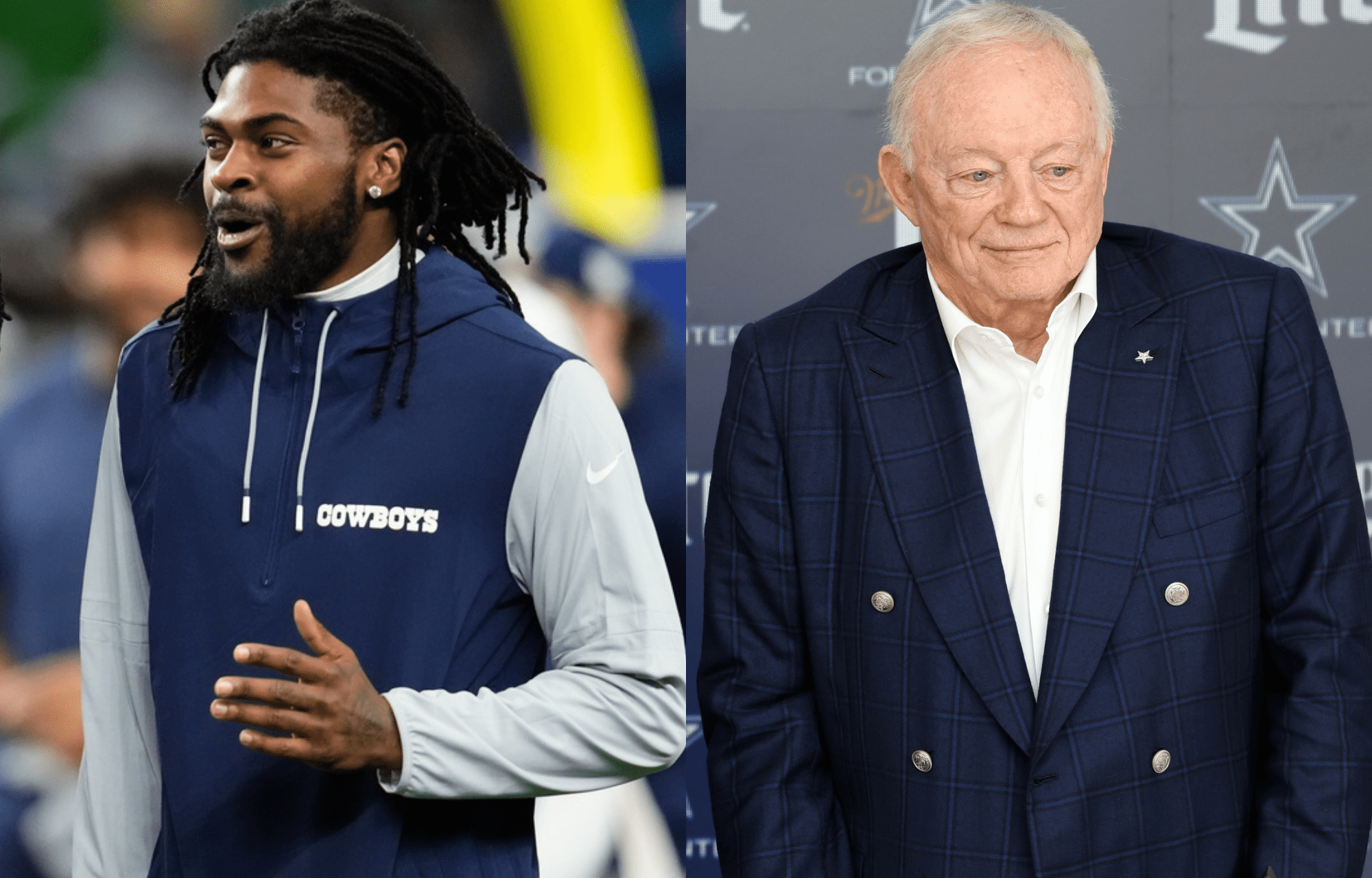 "Those Are Contractual Things": Trevon Diggs Gets No Sympathy From Jerry Jones Amid Rehab Dispute 1 Trevon Diggs and Jerry Jones. Credits: Imagn