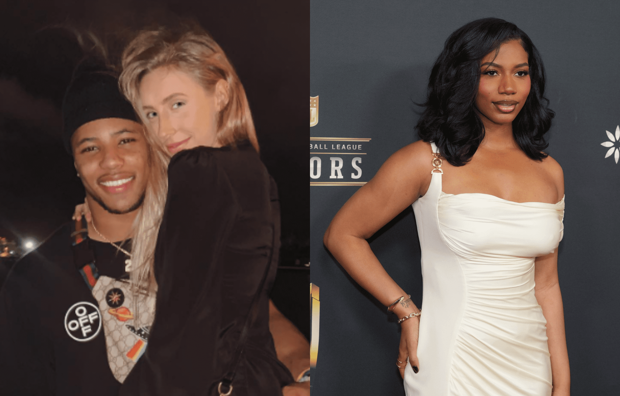 "Biggest Blessings": Saquon Barkley’s Fiancée Anna Reacts To Taylor Rooks’ Surprise “I Do” With Heartfelt Message 1 Saquon Barkley, running back for the Philadelphia Eagles and fiancee, Anna (left), and Taylor Rook (right). Credits: Instagram and Imagn