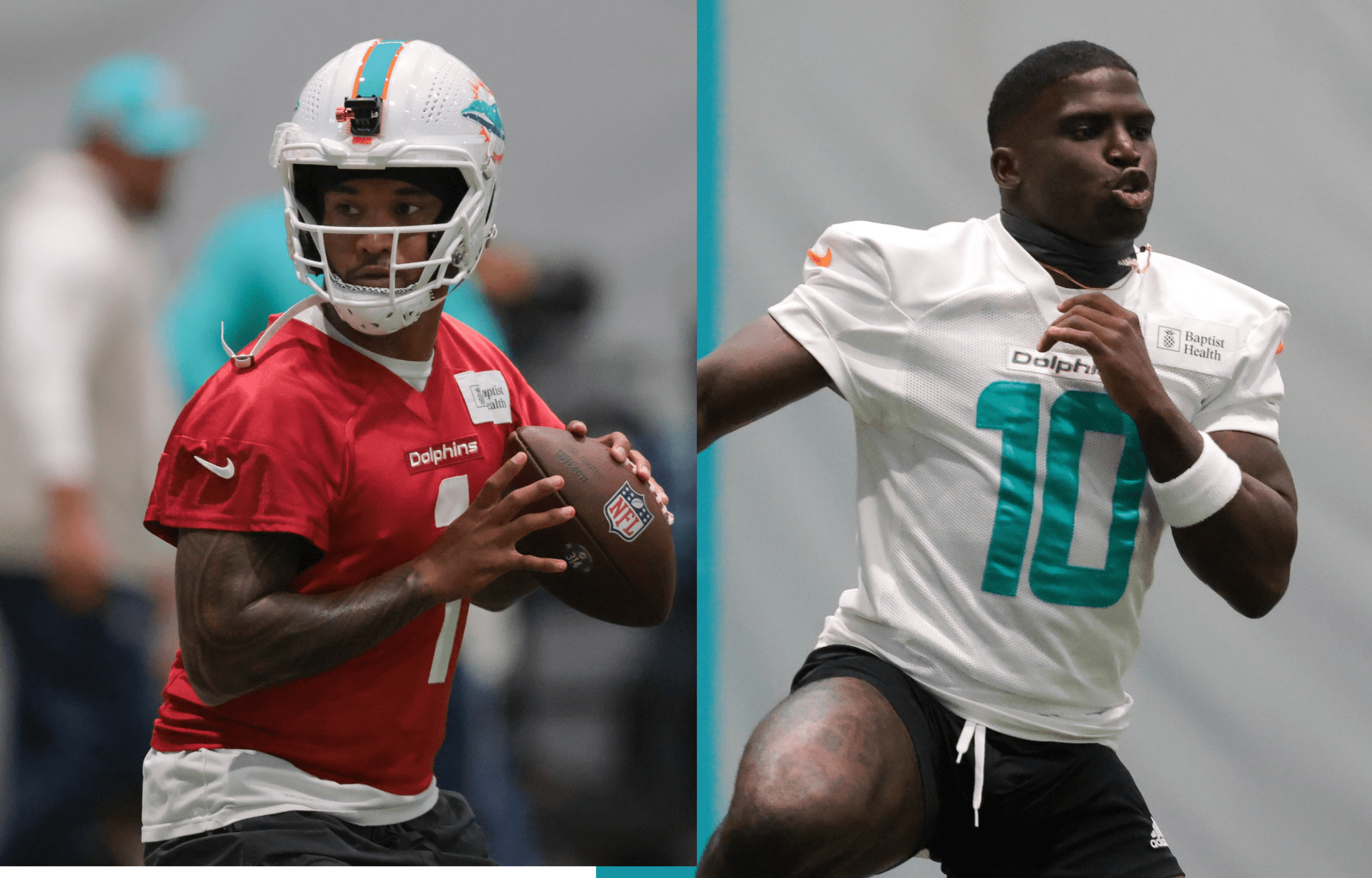 "I Don't Feel It's Me Talking Bad About My Teammate": Tua Tagovailoa Clears Air On Tainted Relationship With Tyreek Hill 3 Tua Tagovailoa (left), quarterback for the Miami Dolphins, and his teammate Tyreek Hill (right). Photo credits: Imagn