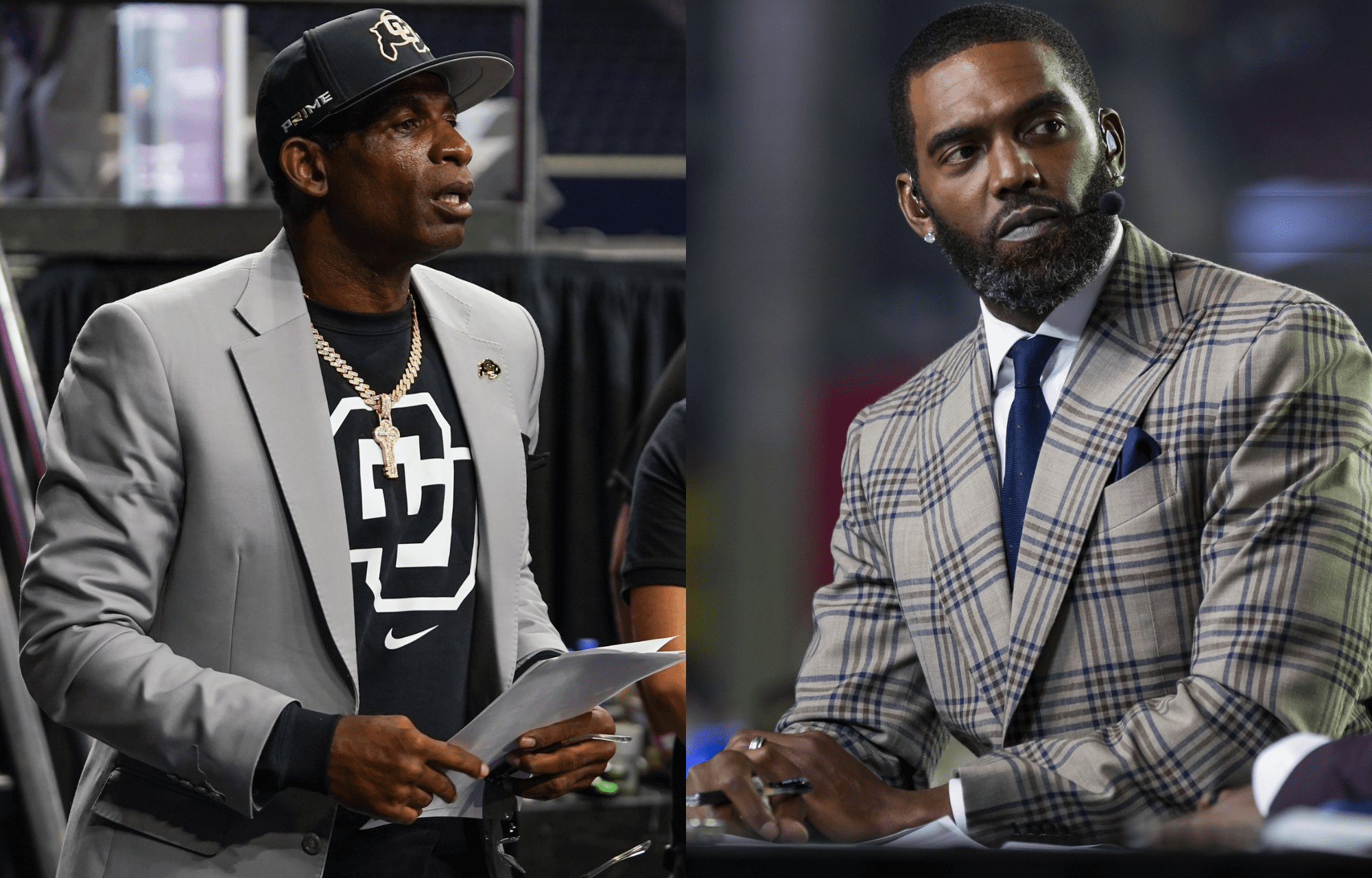 REPORT: Deion Sanders Reveals Randy Moss Called Every Other Day During Cancer Fight 1 Deion Sanders (left) and Randy Moss (right). Credits: Imagn