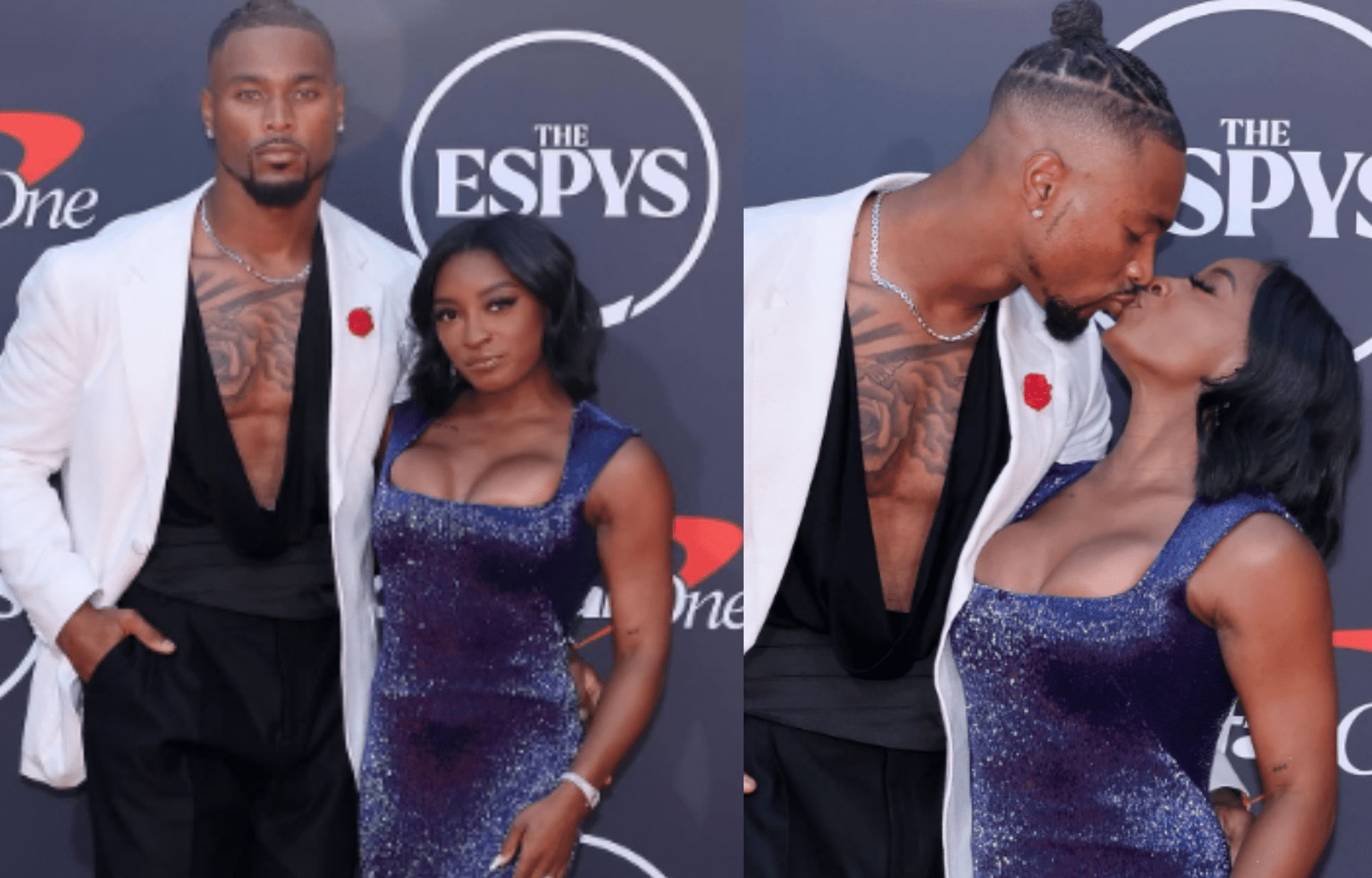 "Imma Keep My Baby Right": Simone Biles Gets Jonathan Owens Gushing Over ESPYs Romantic Red Carpet Moment 2 Simone Biles and husband Jonathan Owens at the recent ESPY Awards. Photo credits: Yahoo!