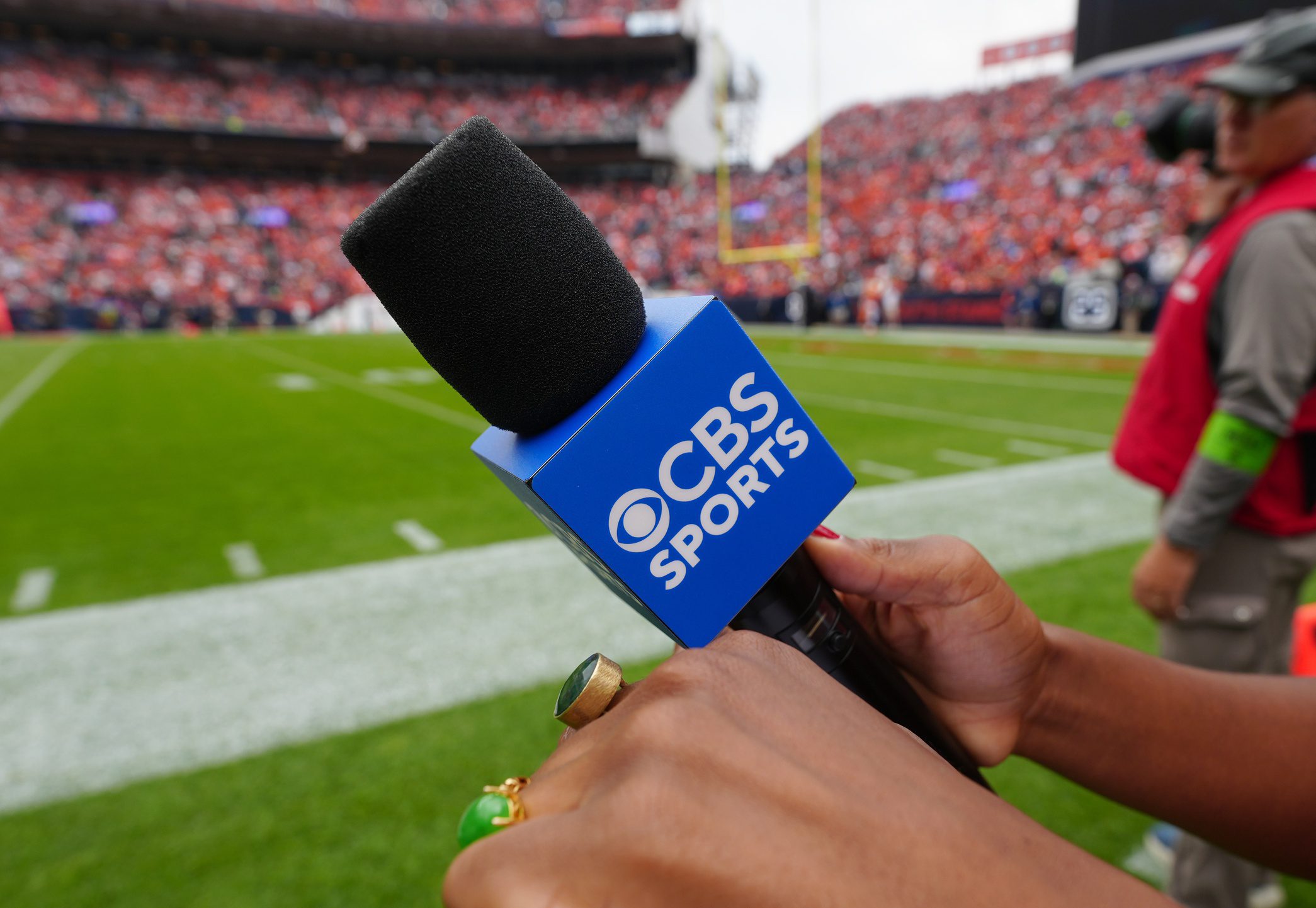 "I'm So Sorry" NFL Sideline Reporter Forced To Apologize After "Inappropriate Sideline Outfit" (Picture) 1 Sep 10, 2023; Denver, Colorado, USA; A CBS Sports microphone on the sidelines during the game between the against the Las Vegas Raiders against the Denver Broncos at Empower Field at Mile High. Mandatory Credit: Ron Chenoy-USA TODAY Sports