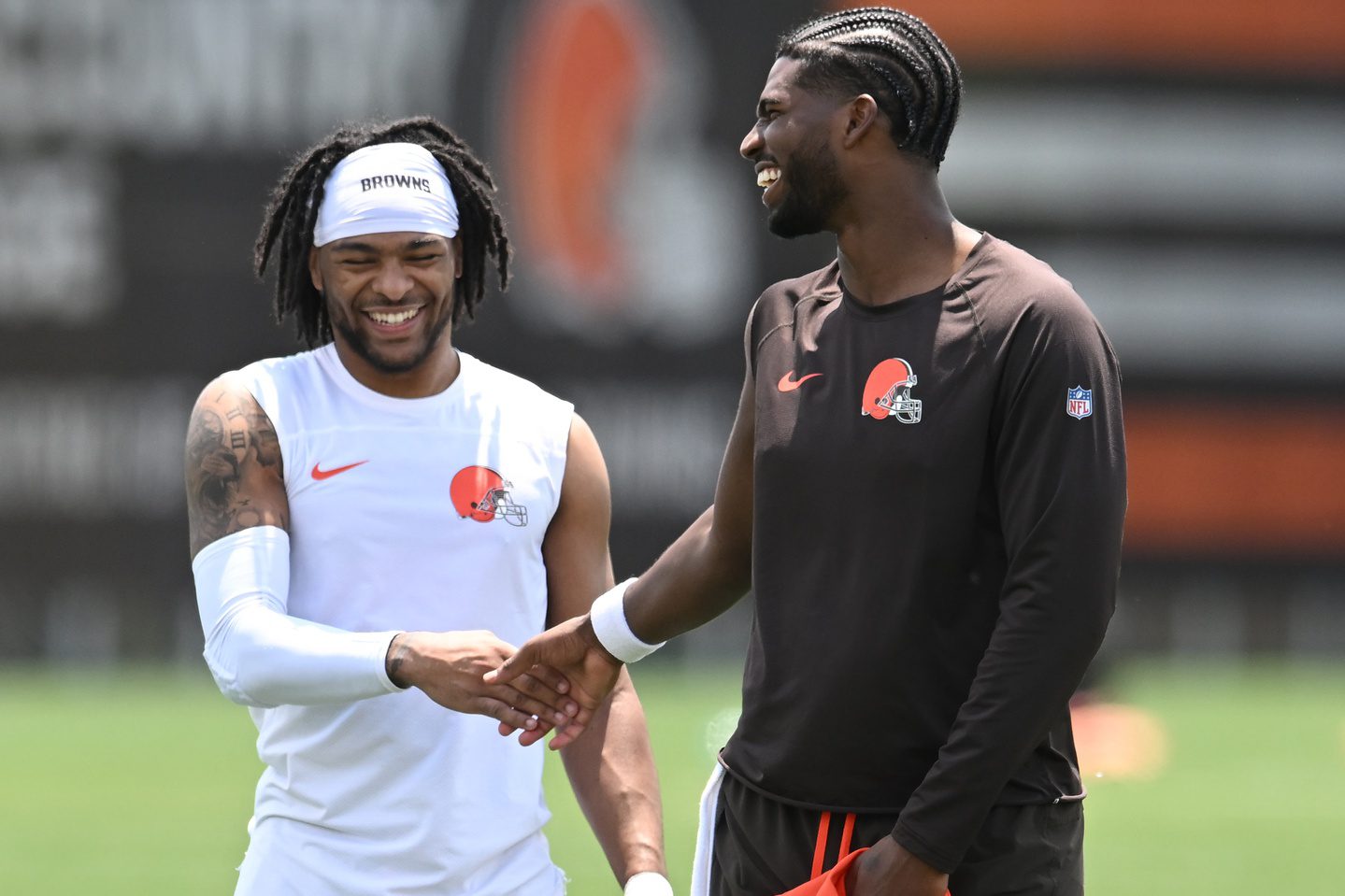"He Understands The Consequences" Shedeur Sanders Sees Browns Owner Completely Throw Him Under The Bus 2 Jun 10, 2025; Berea, OH, USA; Cleveland Browns quarterback Shedeur Sanders (12) and wide receiver Gage Larvadain (84) walk off the field during minicamp at CrossCountry Mortgage Campus. Mandatory Credit: Ken Blaze-Imagn Images