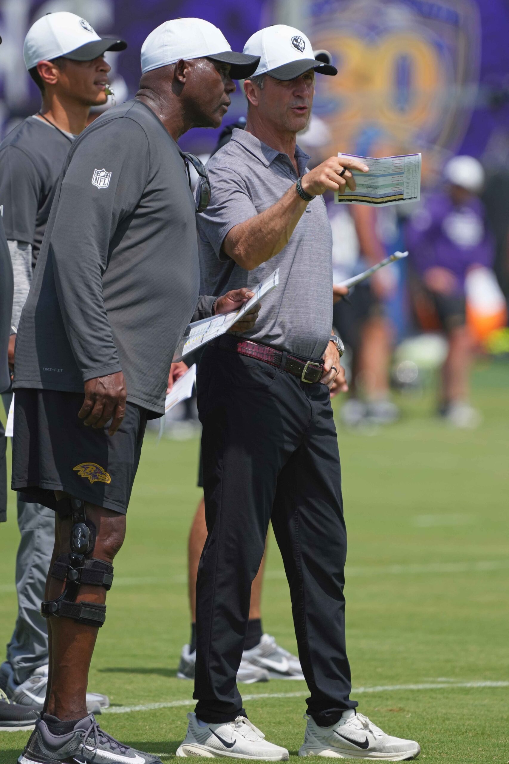 "I Can't Believe He Did That" Ravens Star Gets Kicked Out Of Practice After Disturbing Act (Report) 1 Jul 23, 2025; Owings Mills, MD, USA; Baltimore Ravens head coach John Harbaugh (right) during training camp at the Under Armour Performance Center. Mandatory Credit: Mitch Stringer-Imagn Images