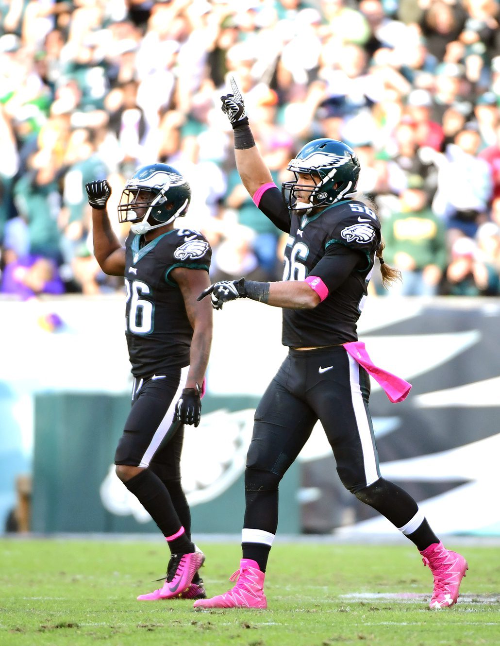 Breaking: Eagles Legend Suddenly Diagnosed With Life Threatening Illness (Report) 2 Oct 23, 2016; Philadelphia, PA, USA; Philadelphia Eagles defensive end Bryan Braman (56) and Philadelphia Eagles defensive back Jaylen Watkins (26) celebrate a fumble recovery during the third quarter against the Minnesota Vikings at Lincoln Financial Field. The Eagles defeated the Vikings, 21-10. Mandatory Credit: Eric Hartline-Imagn Images
