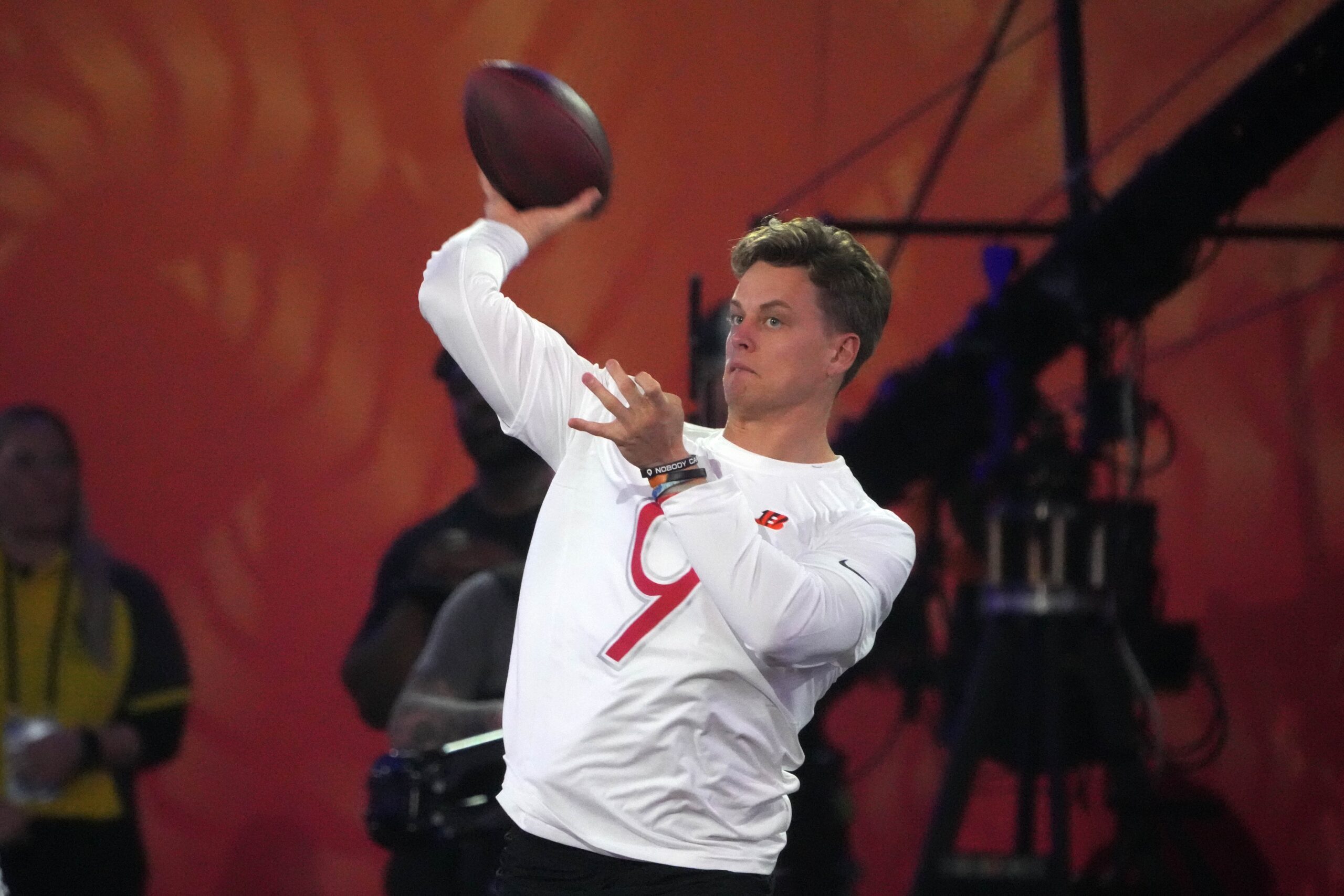 "Maybe Burrow Is The Second Best Quarterback In Football": Joe Burrow Put Above Josh Allen In Shocking QB Rankings By Nick Wright 2 Jan 30, 2025; Orlando, FL, USA; AFC quarterback Joe Burrow of the Cincinnati Bengals throws the ball during the Passing the Test event at the Pro Bowl Skills Challenge at Nicholson Fieldhouse. Mandatory Credit: Kirby Lee-Imagn Images