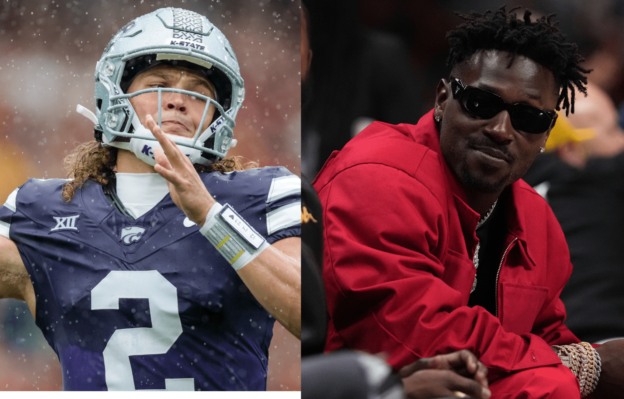 Antonio Brown Rips Into Avery Johnson’s Father Over Irish Family Fight As Kansas State Falls To Iowa State 1 Avery Johnson (left) and Antonio Brown (right). Photo credits: Imagn