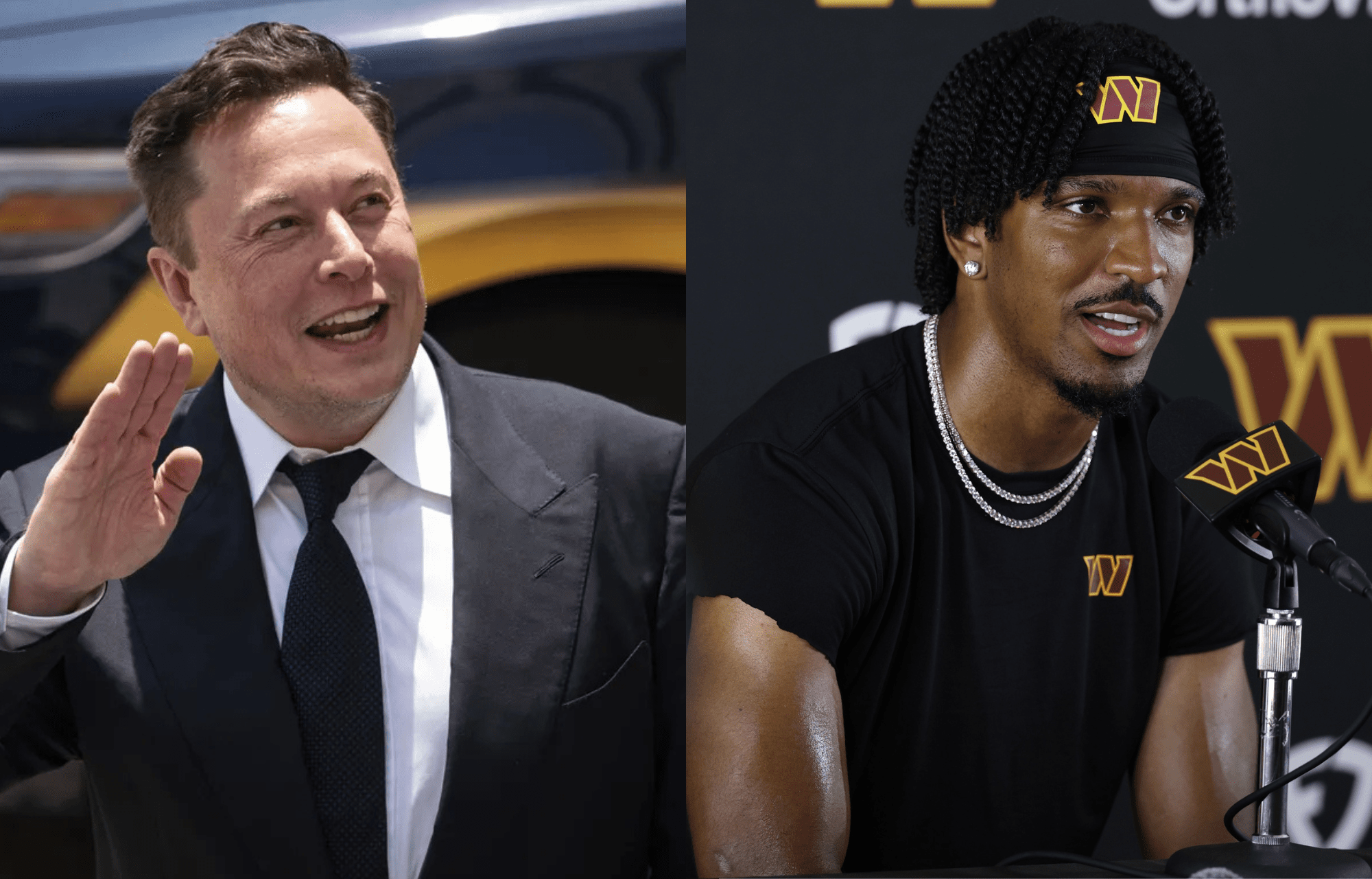 "This Is What We Have Come To": Elon Musk Mocked As X Fumbles Identity of Jayden Daniels’ Mother To Josh Harris's 'White' Wife 2 Elon Musk (left) and Jayden Daniels (right). Photo credits: Imagn