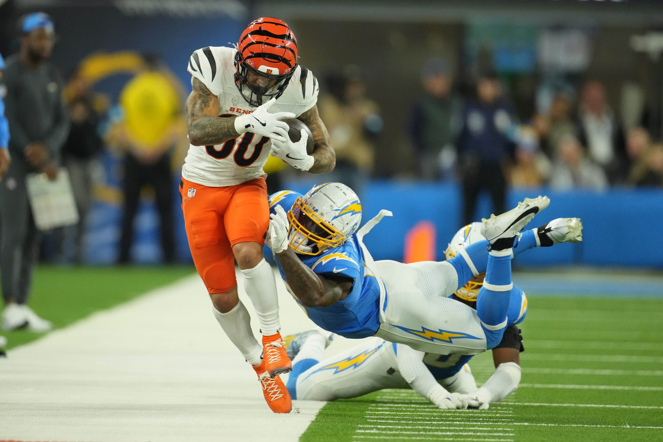 "They Were Assault Rifles" NFL Star Shockingly Gets Out Of Weapon Charges, DA Drops Case (Breaking Report) 2 Nov 17, 2024; Inglewood, California, USA; Cincinnati Bengals running back Chase Brown (30) is pursued by Los Angeles Chargers linebacker Denzel Perryman (6) in the second half at SoFi Stadium. Mandatory Credit: Kirby Lee-Imagn Images