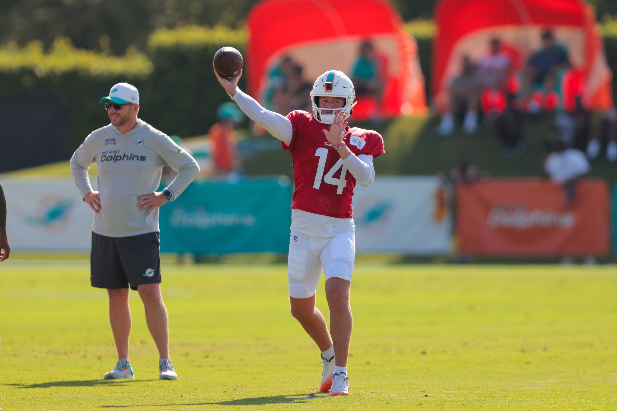 LOOK: Quinn Ewers’s GF Madelyne Barnes Links Up With Zach Wilson’s Wife Nicolette During Dolphins-Jaguars Preseason Finale 3 Miami Dolphins Quinn Ewers