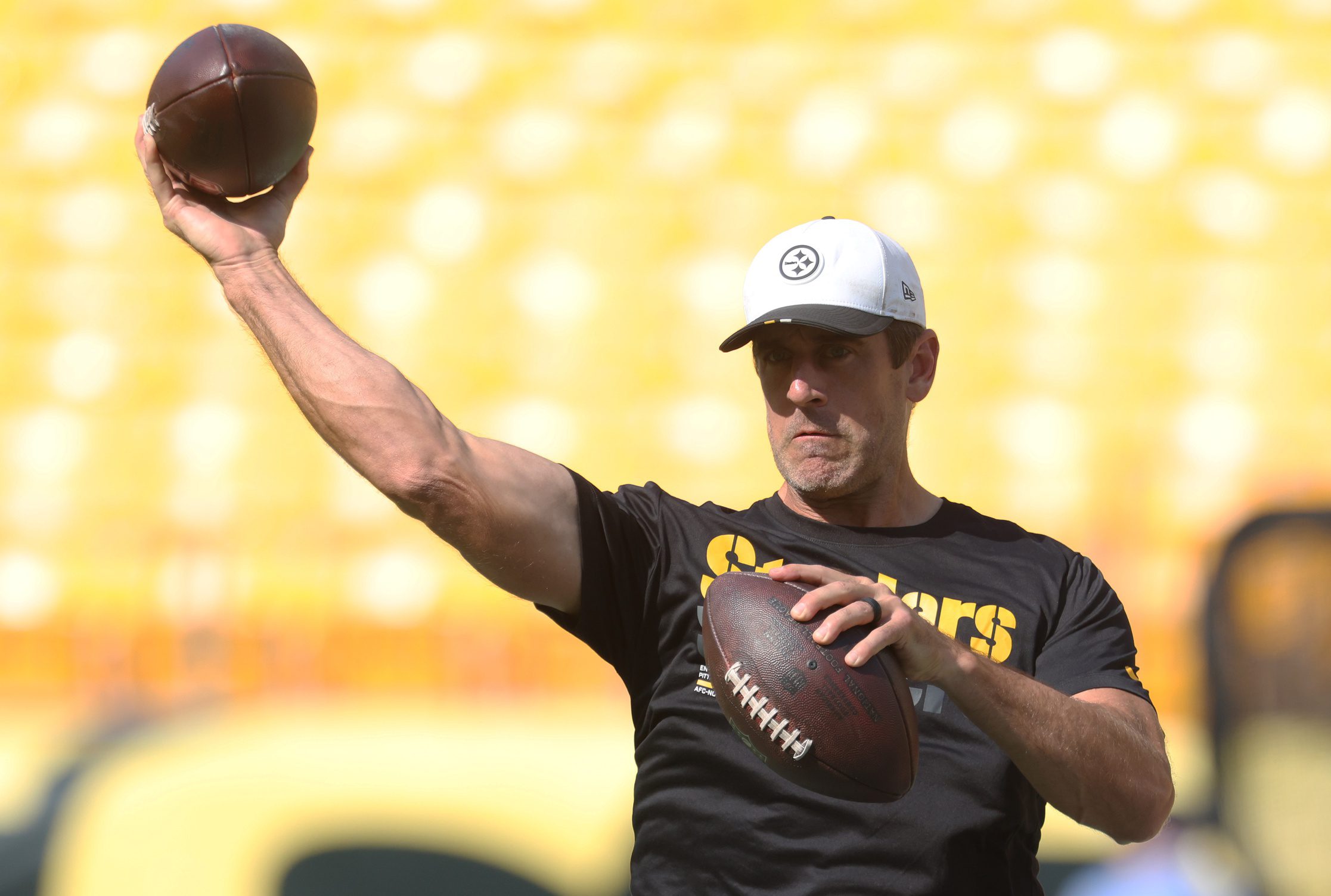 "We're Going To Drain Out The Swamp" Donald Trump Directly Attacked By Aaron Rodgers, Fans Take Sides Immediately 4 Aug 16, 2025; Pittsburgh, Pennsylvania, USA; Pittsburgh Steelers quarterback Aaron Rodgers (8) warms up before the game against the Tampa Bay Buccaneers at Acrisure Stadium. Mandatory Credit: Charles LeClaire-Imagn Images