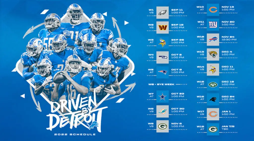 2022 Detroit Lions' Schedule Predictions - Gridiron Heroics