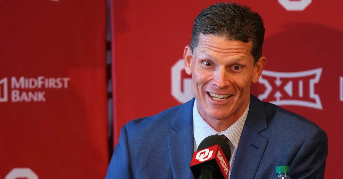 Venables at Press Conference After Joining the Sooners Last Season