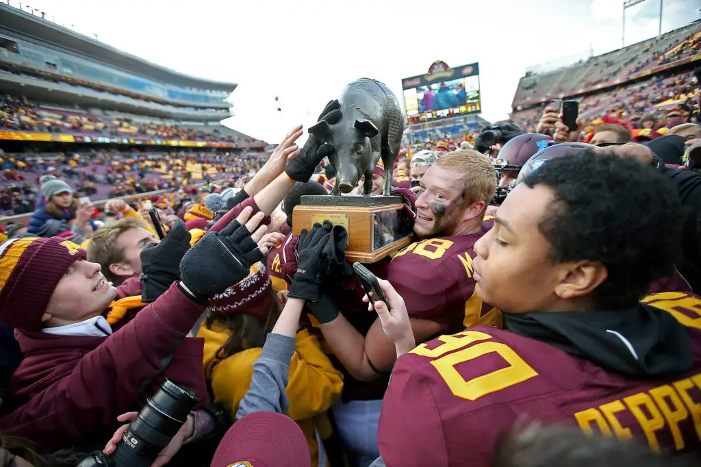 Minnesota Gophers With The Floyd of Rosedale