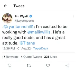 Jim Wyatt Tweet