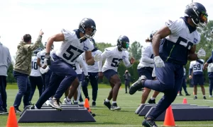 Seahawks Running Drills at Training Camp