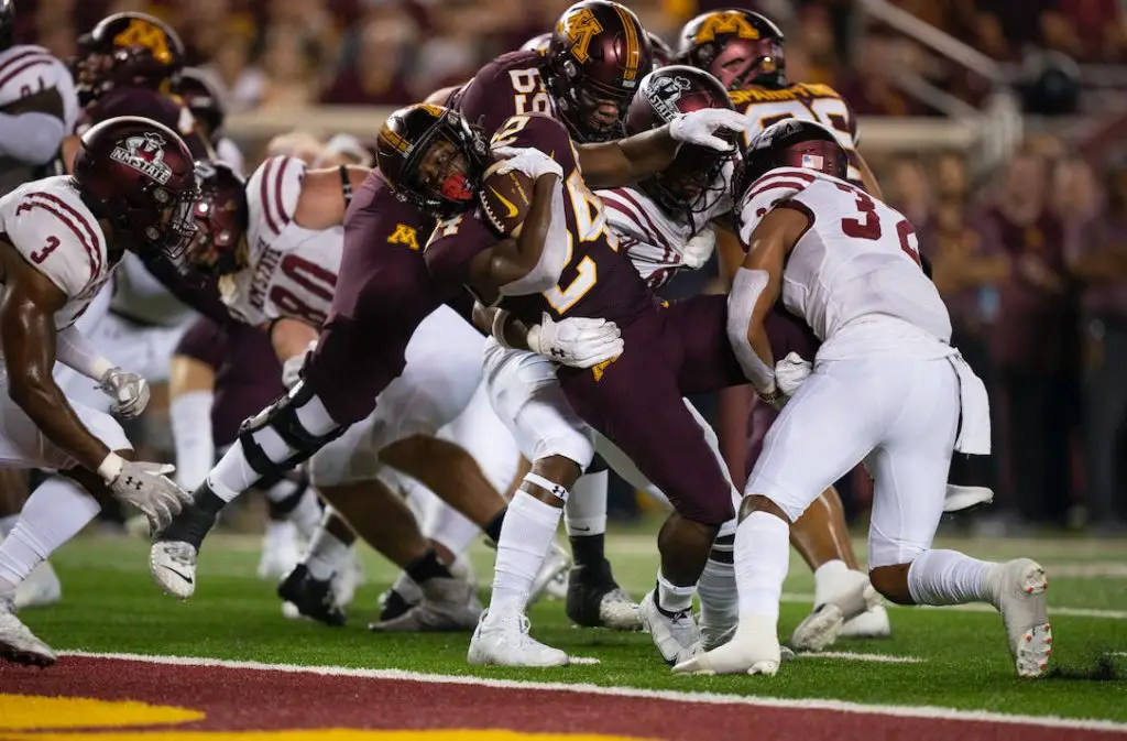 Mohamed Ibrahim scores his first touchdown in his return from his injury last year.